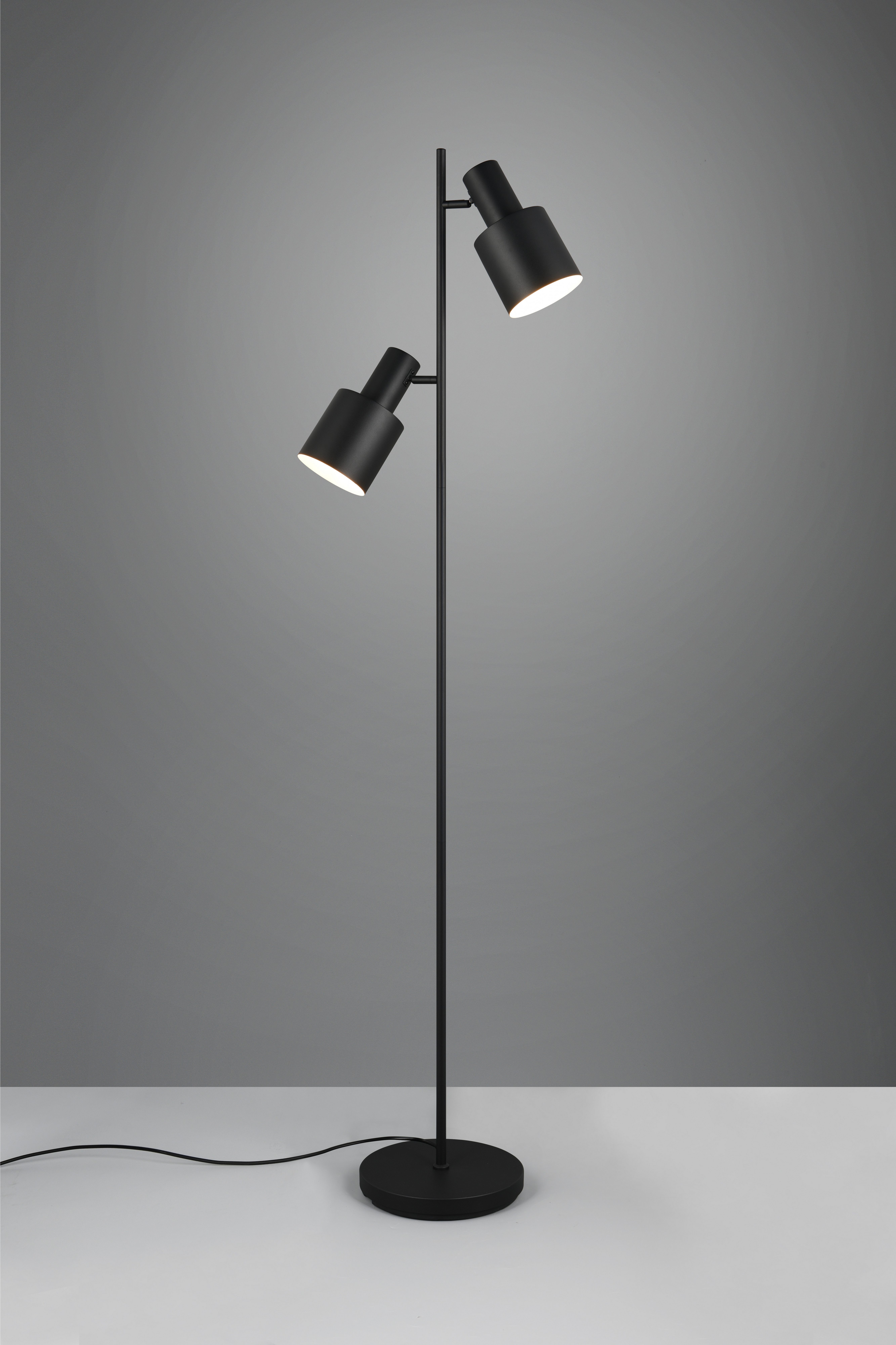 TRIO Leuchten Stehlampe AGUDO, Stehleuchte 2-flammig, exkl 2xE27 max 10W, mit Fußschalter, Ein-/Ausschalter, Leuchtmittel wechselbar, warmweiß - kaltweiß, 161cm – Bild 4 von 5