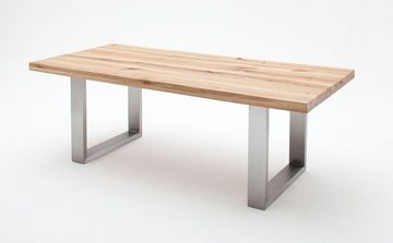 expendio Essgruppe Carson, (komplette Tischgruppe, Spar-Set, 7-tlg), Wildeiche massiv lackiert + 2x Stuhl braun + 4x Stuhl grau Antiklook