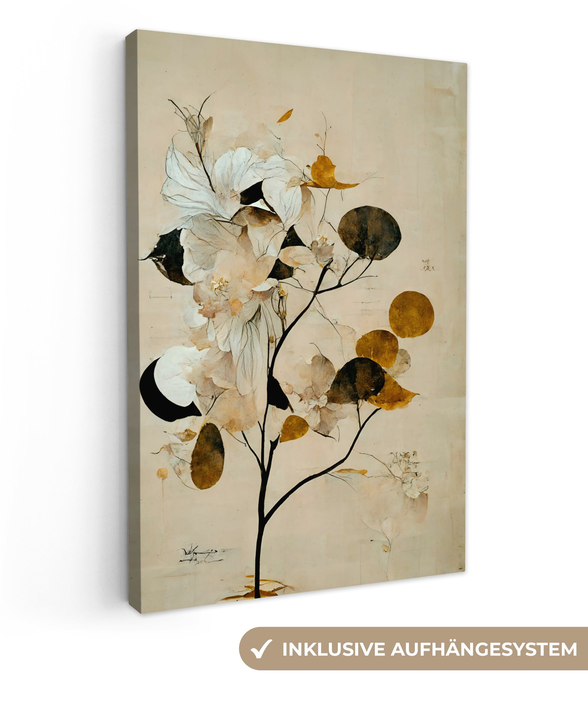 OneMillionCanvasses® Leinwandbild Blumen - Blätter - Baum - Pastell, Fotodr günstig online kaufen