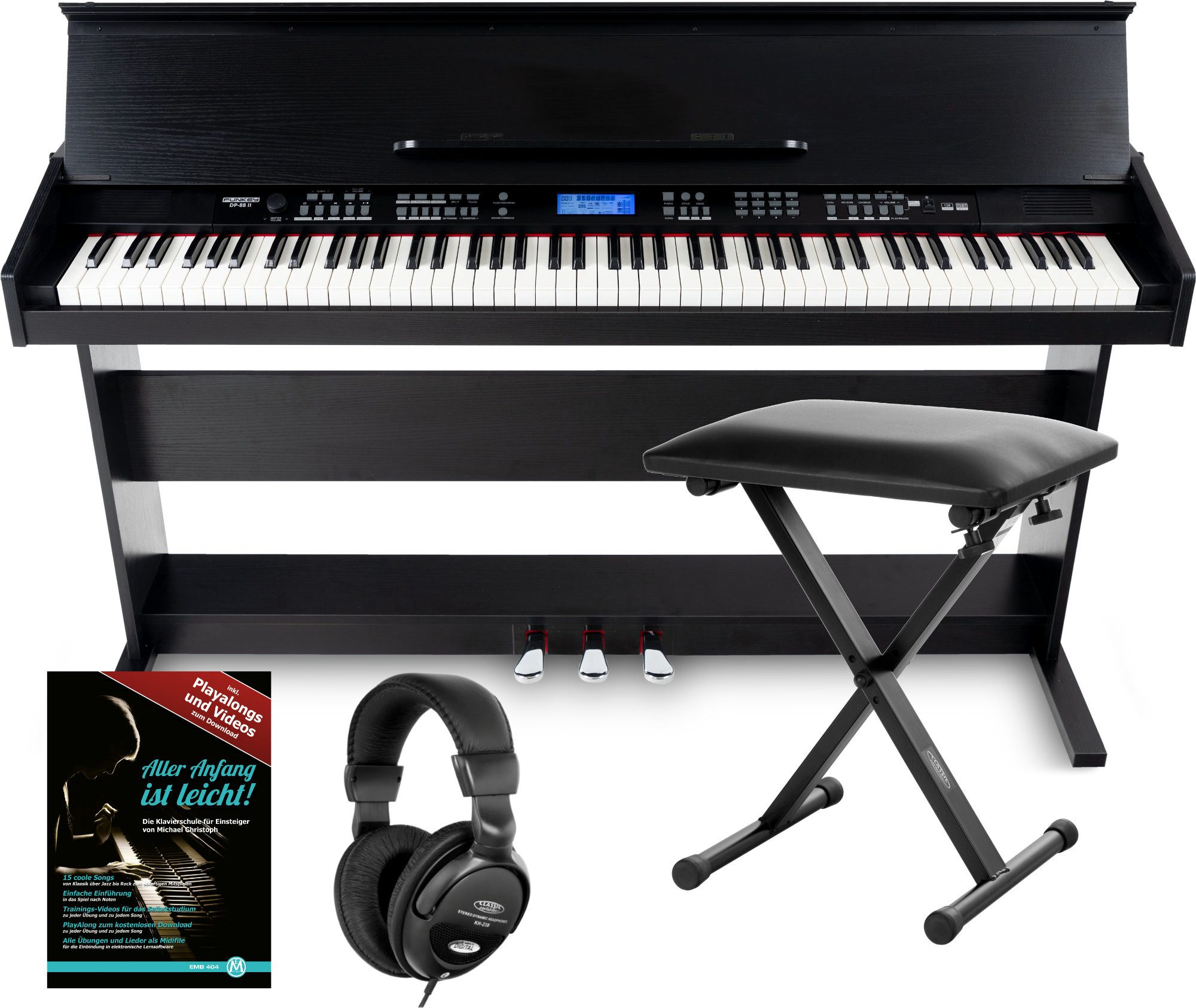 Digitalpiano DP-88 II E-Piano mit 88 anschlagsdynamische Tasten