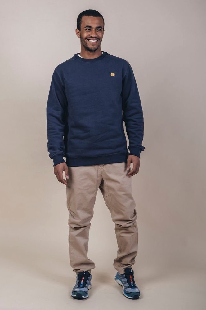 Trendsplant Rundhalspullover Organic Essential Sweater Trendsplant Blue günstig online kaufen