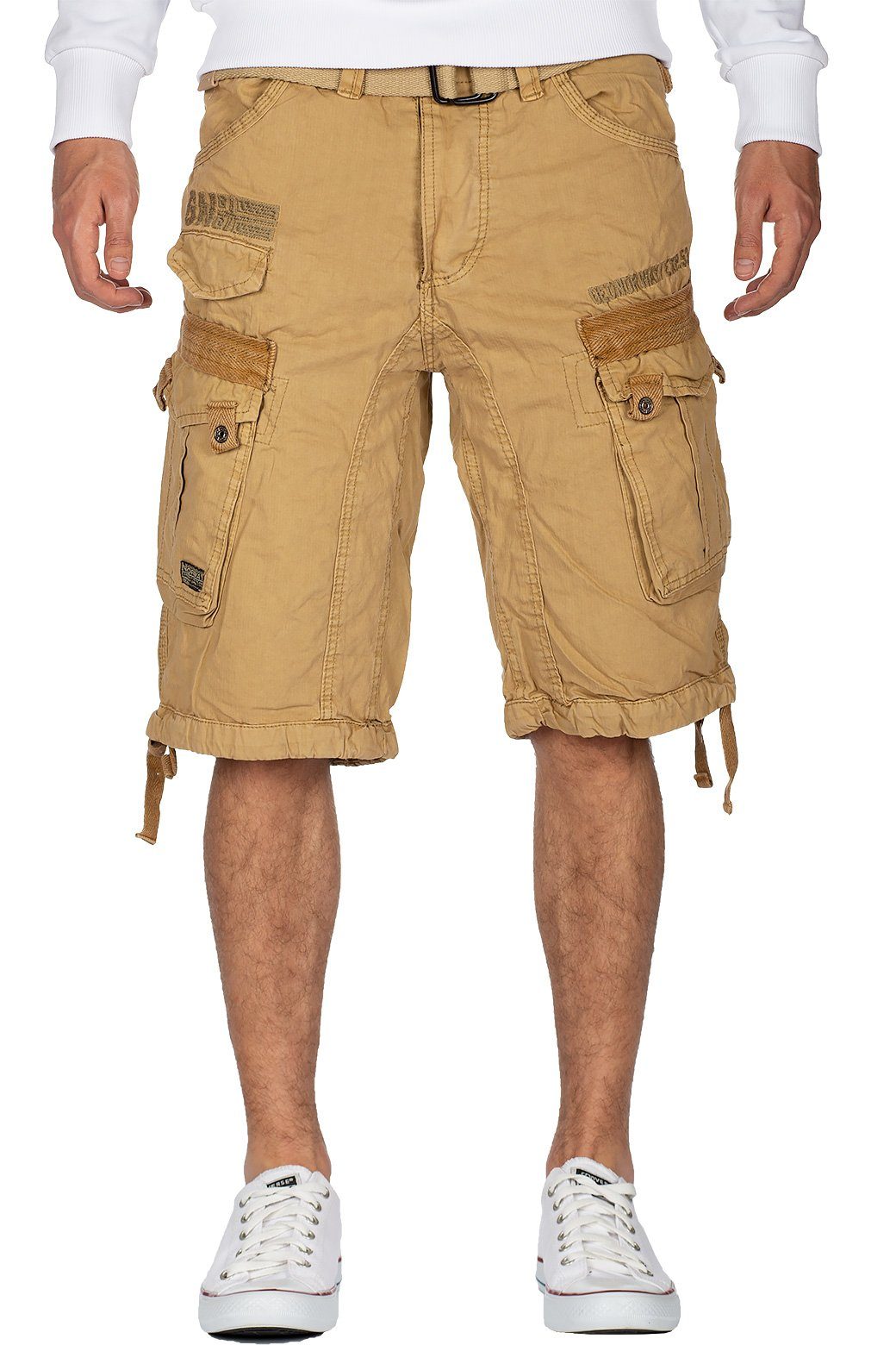 Geographical Norway Cargoshorts Herren kurze Hose bapanoramique Basic (1-tlg) mit Gürtel