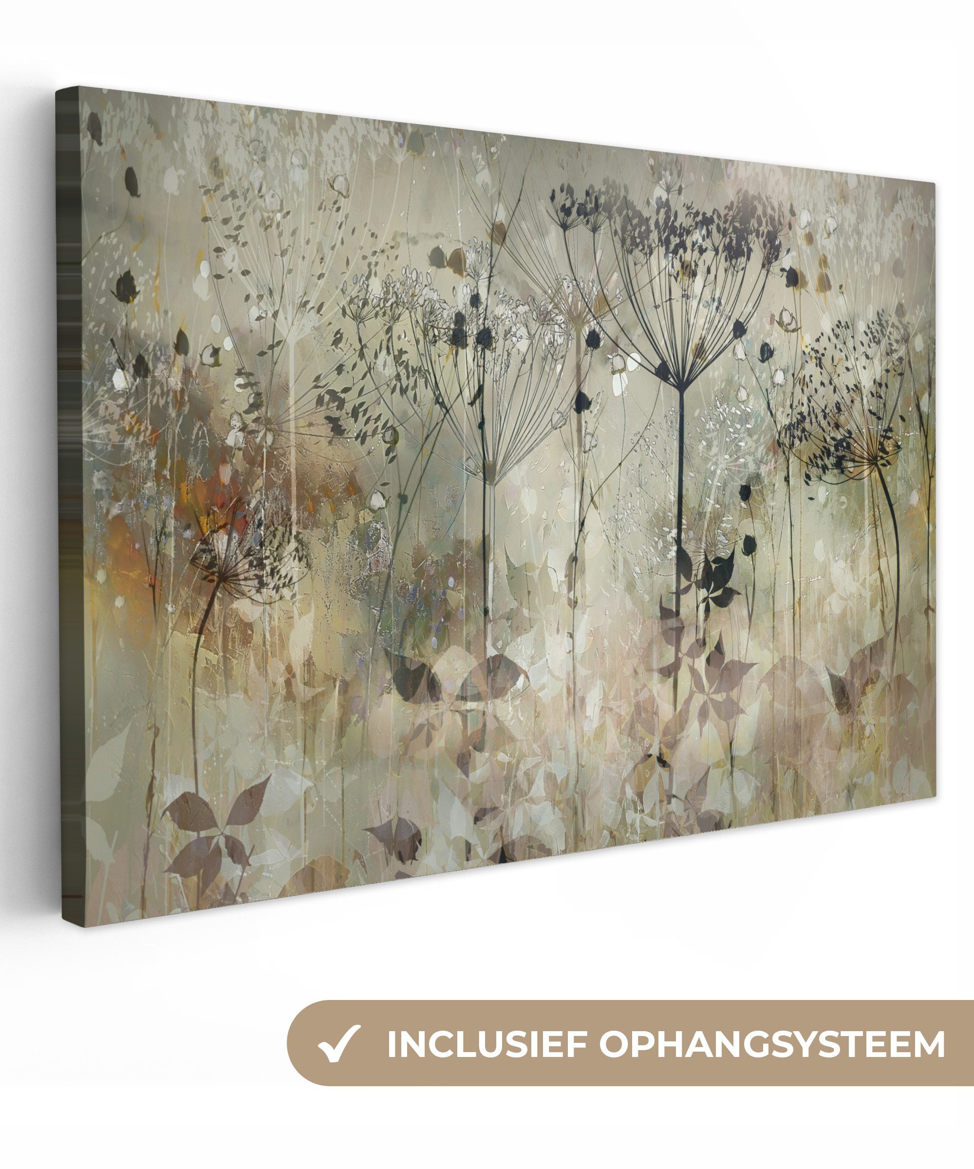 OneMillionCanvasses® Leinwandbild Blumen - Grau - Natur - Kunst, Fotodruck (1 St), Leinwand Bilder Klein, Wand Dekoration Aesthetic 30x20 cm