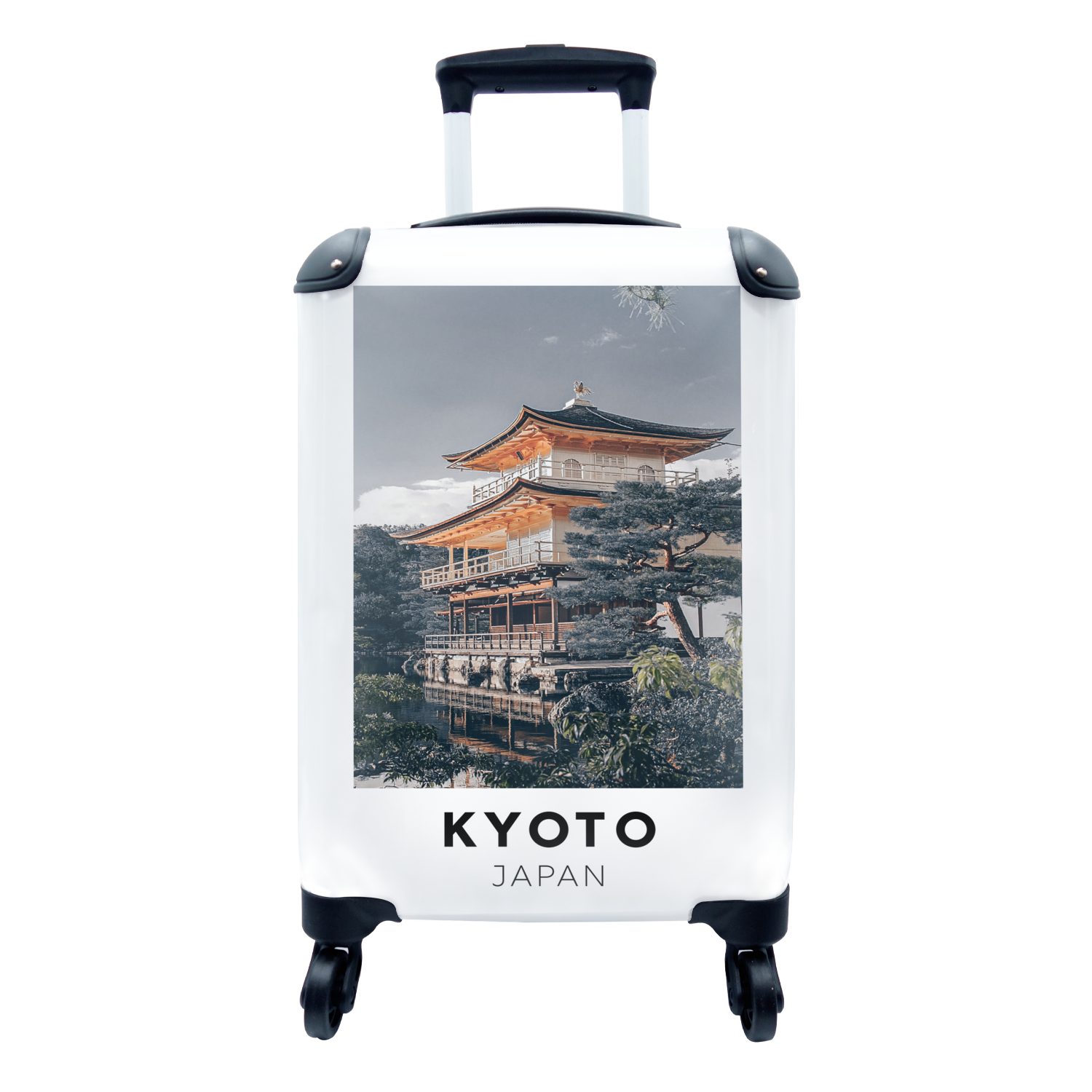 MuchoWow Handgepäckkoffer Japan - Wasser - Bäume, 4 Rollen, Reisetasche mit rollen, Handgepäck für Ferien, Trolley, Reisekoffer