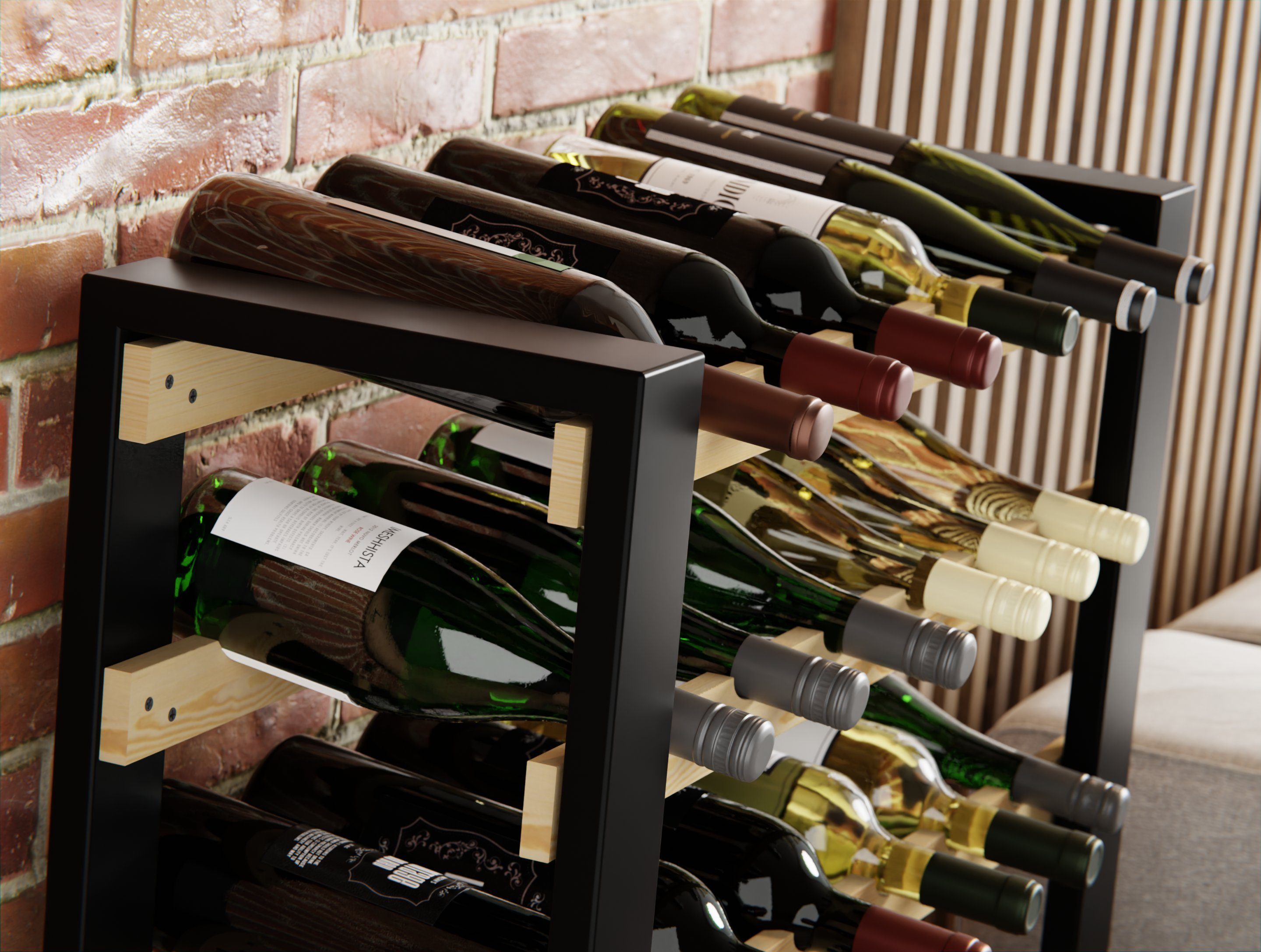 Lenmar Weinregal LOFT Weinregal aus Holz,Flaschenregal,Kellerregal,Regale,Weinständer