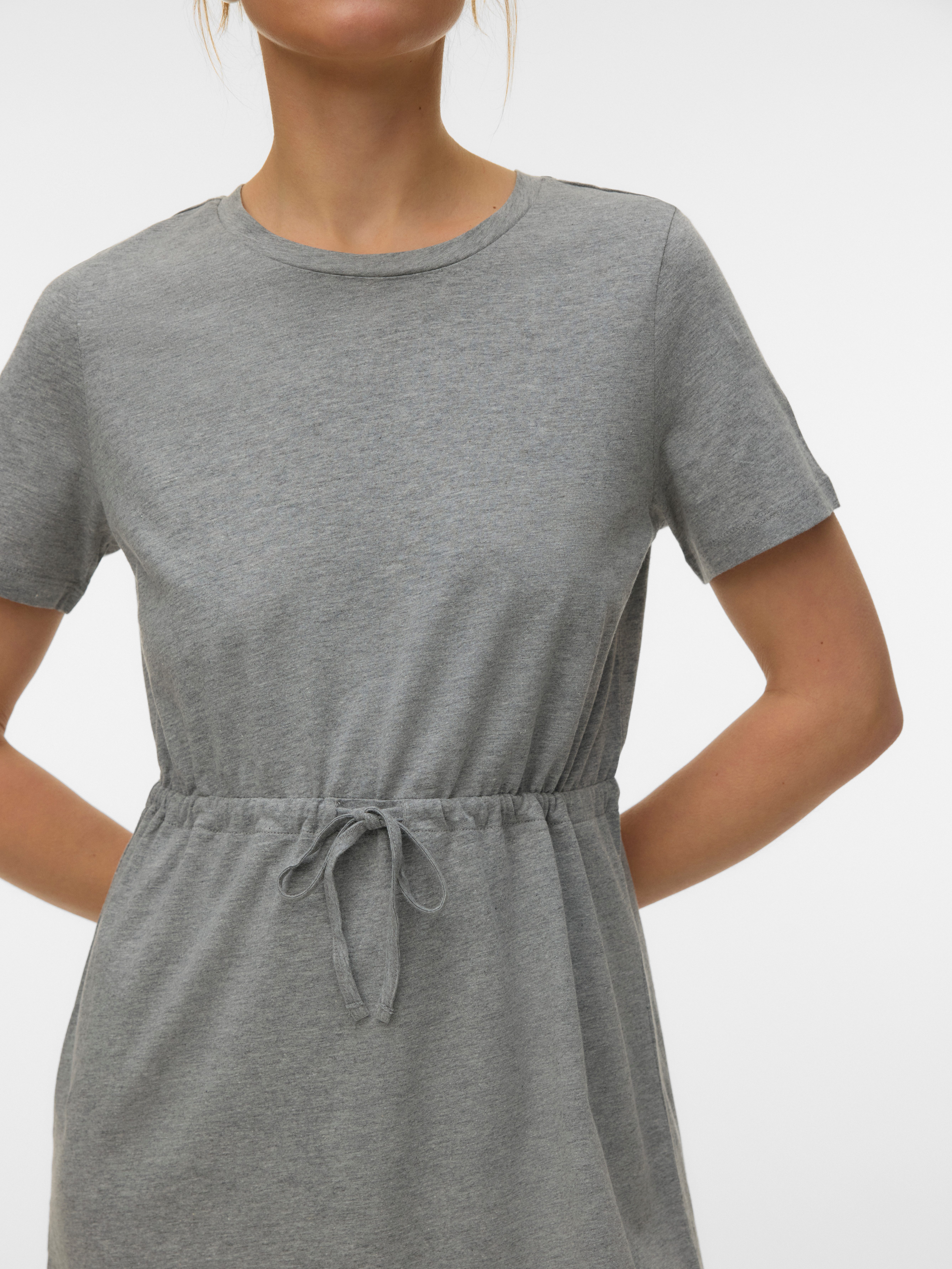Vero Moda Shirtkleid VMLUNA SS SHORT STRING DRESS JRS NOOS Baumwollmischung, regular fit