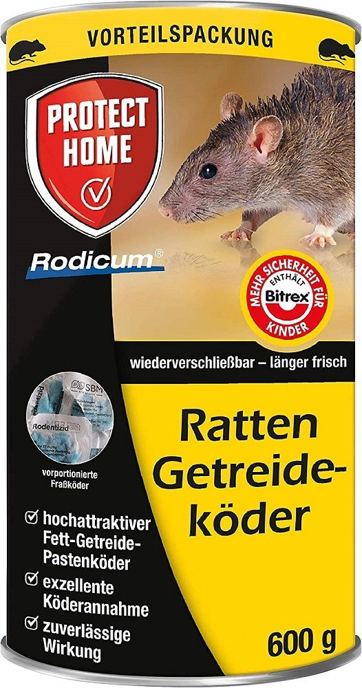 PROTECT HOME Rodicum Ratten Portionsköder, vorportionierte Rattenköder, 500  g Dose : : Garten