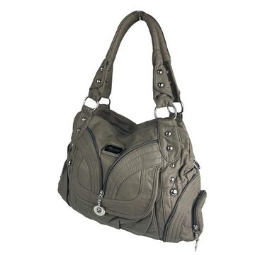 Taschen4life Schultertasche klassische Damen Handtasche AK1168, Tasche mit vielen Fächern, Alltagstasche