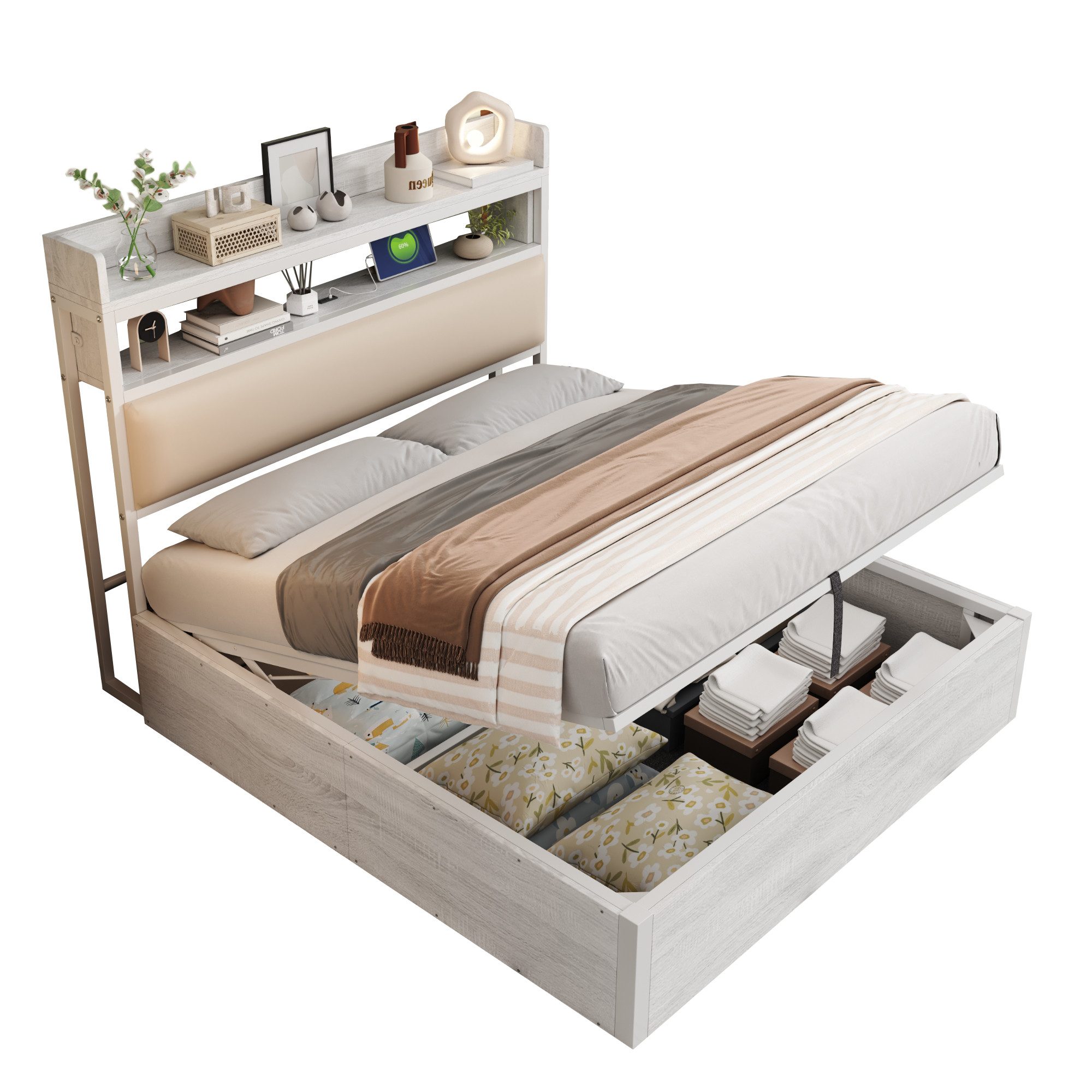 BlingBin Polsterbett Hydraulisches Funktionsbett Jugendbett Stauraumbett günstig online kaufen