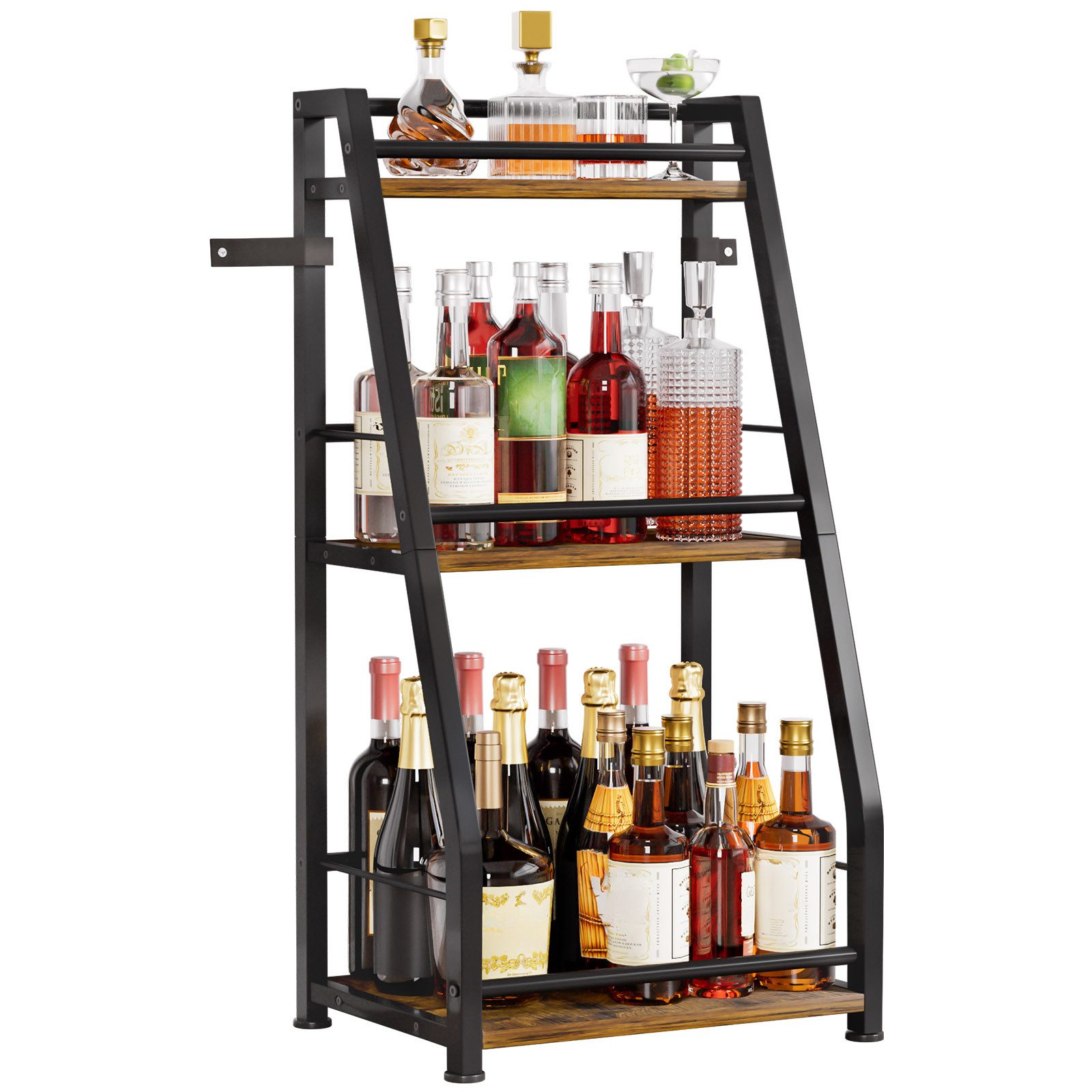 Yorbay Weinregal Stehend, Weinständer aus Holz &Metal 40x30x80cm, Gewürzreg günstig online kaufen