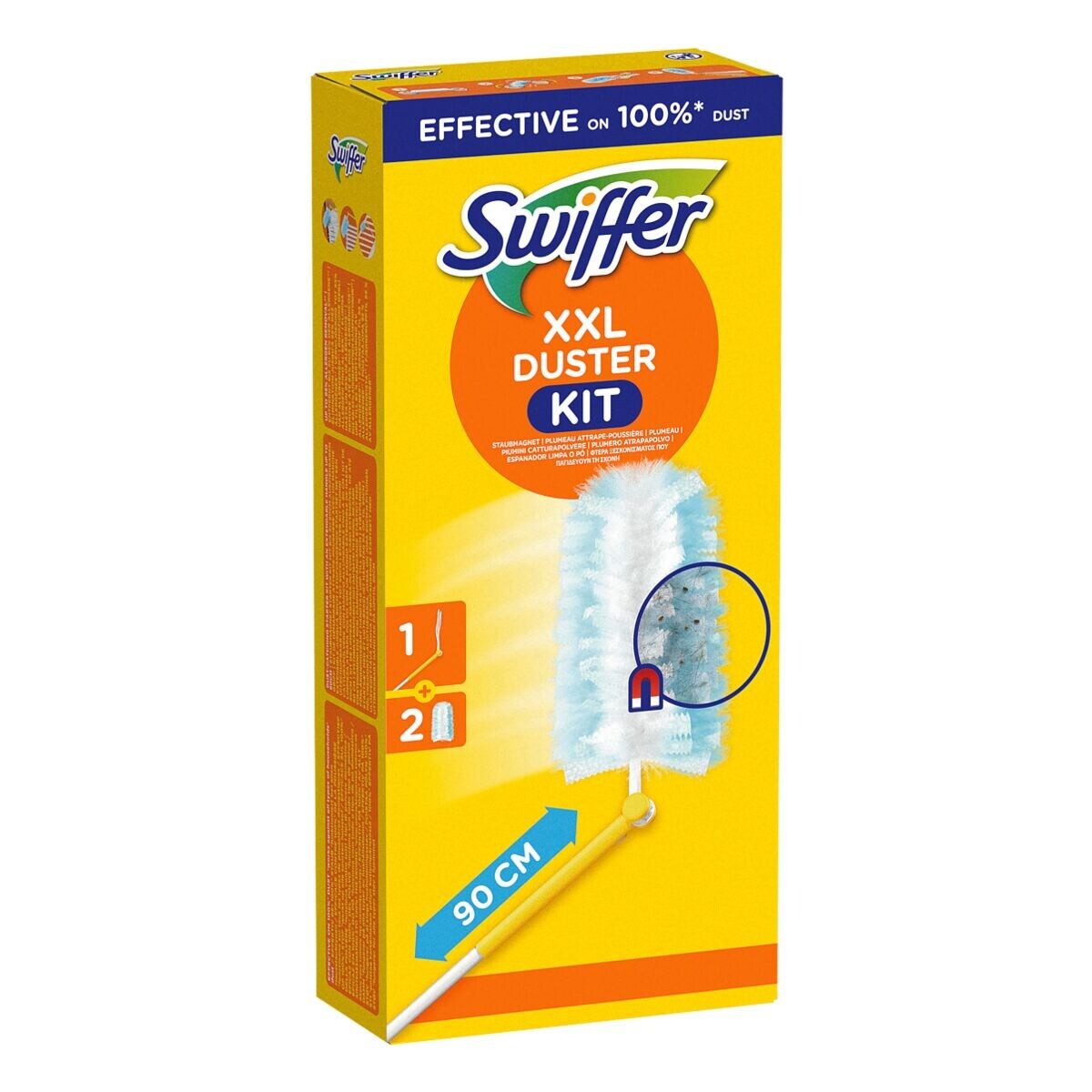 Swiffer Staubwischer XXL-Set, Staubmagnet: 1 Griff + 2 Nachfülltücher