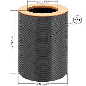 bremermann Kosmetikeimer Kosmetikeimer SEGNO aus Bambus und Kunststoff, Abfalleimer, 5,5 L