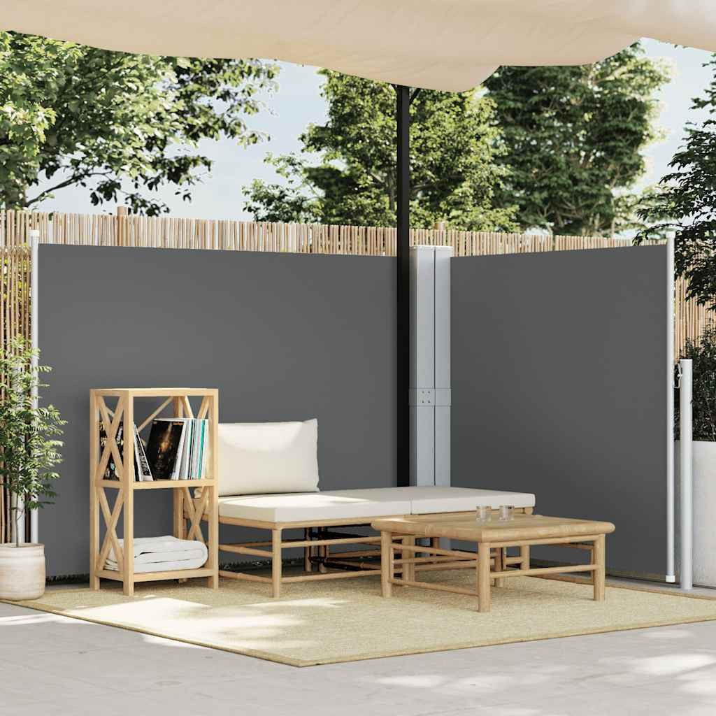 vidaXL Seitenmarkise Ausziehbare Seitenmarkise Anthrazit 140 x 1000 cm (1-St)