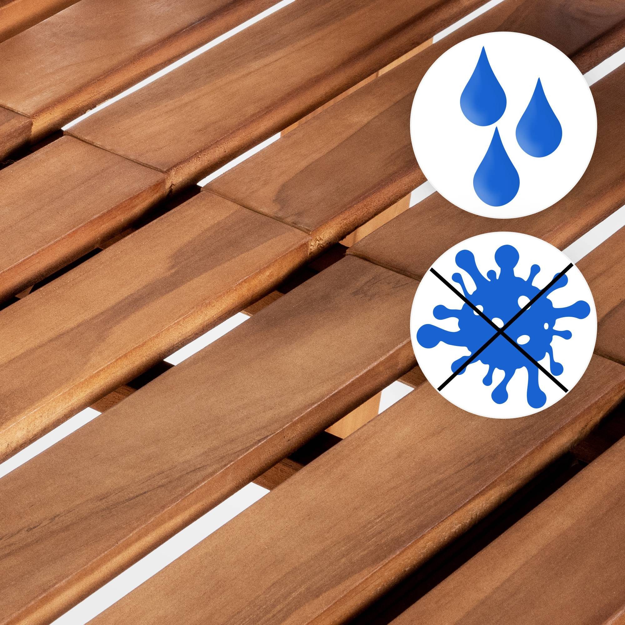 CLP Gartenbank Luka (1er), aus wetterfestem Teakholz, mit Klapptisch