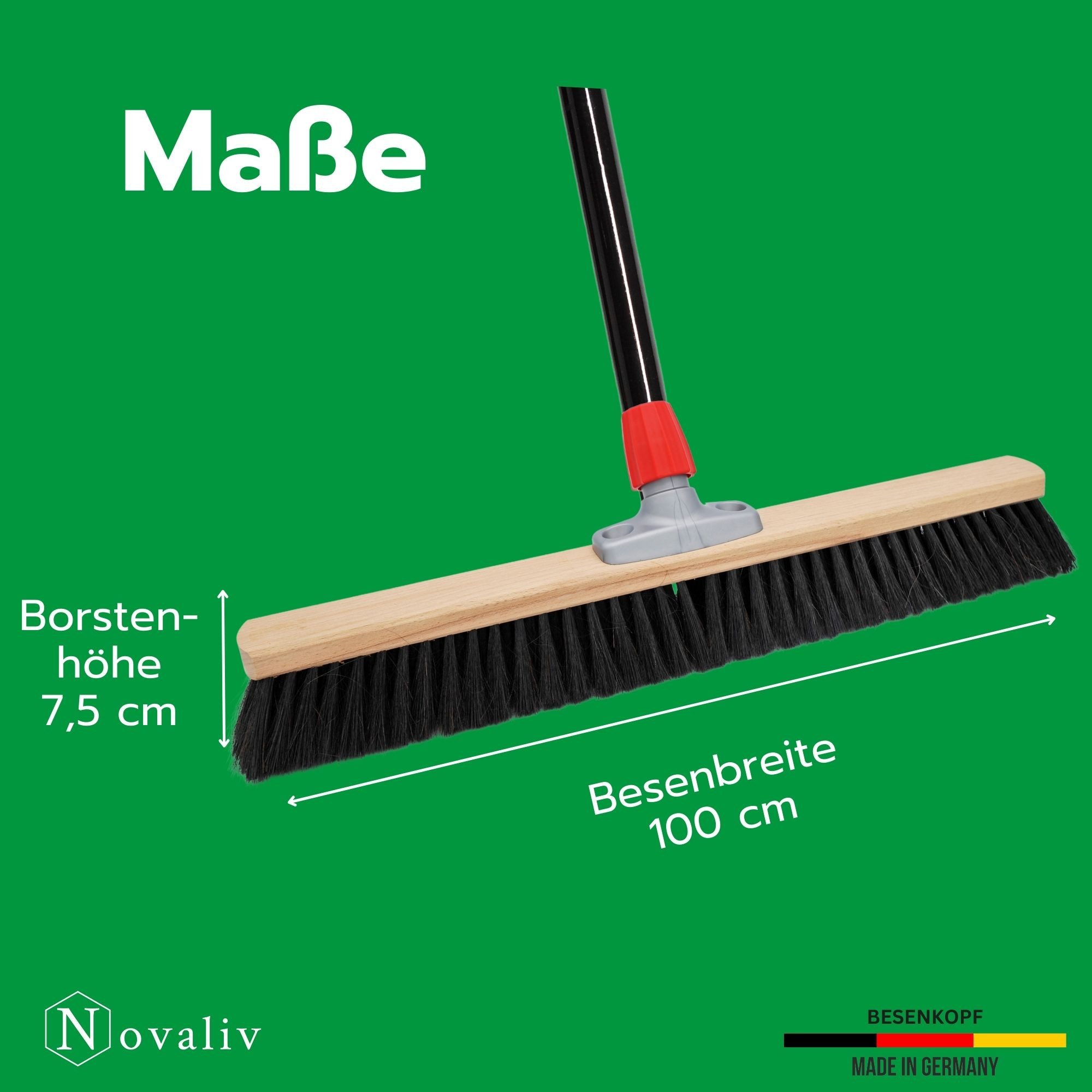 Novaliv Staubbesen - (1-St), Besenkopf mit Stiel