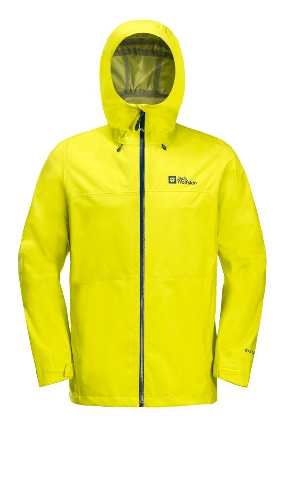 Jack Wolfskin Regenjacke Highest Peak 3-Lagen (wasserdicht, winddicht, atmungsaktiv) lemongelb
