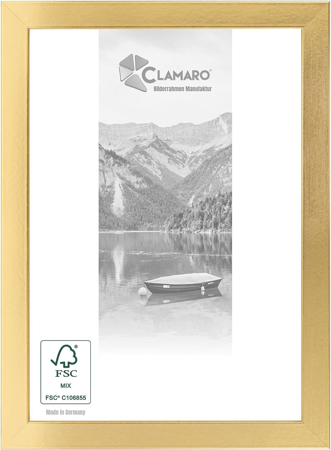 Clamaro Bilderrahmen, Bilderrahmen Gold Glänzend Collage nach Maß Holz