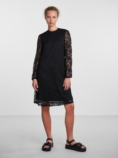 pieces Spitzenkleid PCOLLINE LS LACE BC DRESS NOOS