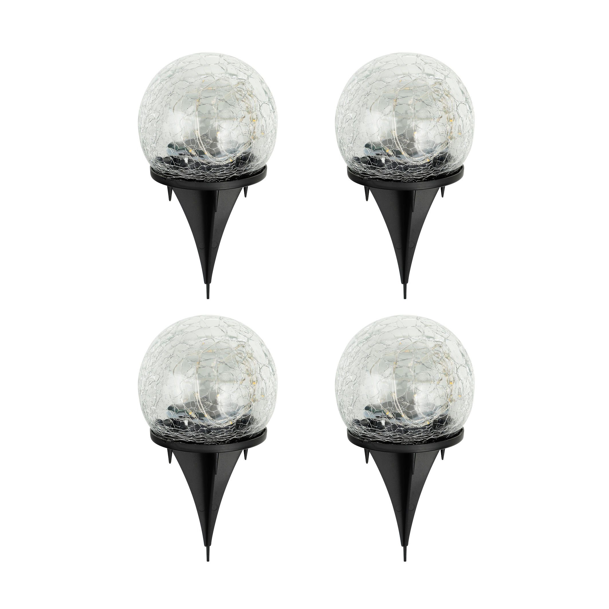 Spetebo LED Gartenleuchte LED Solar Kugel Leuchten - 4er Set, 2, LED fest i günstig online kaufen