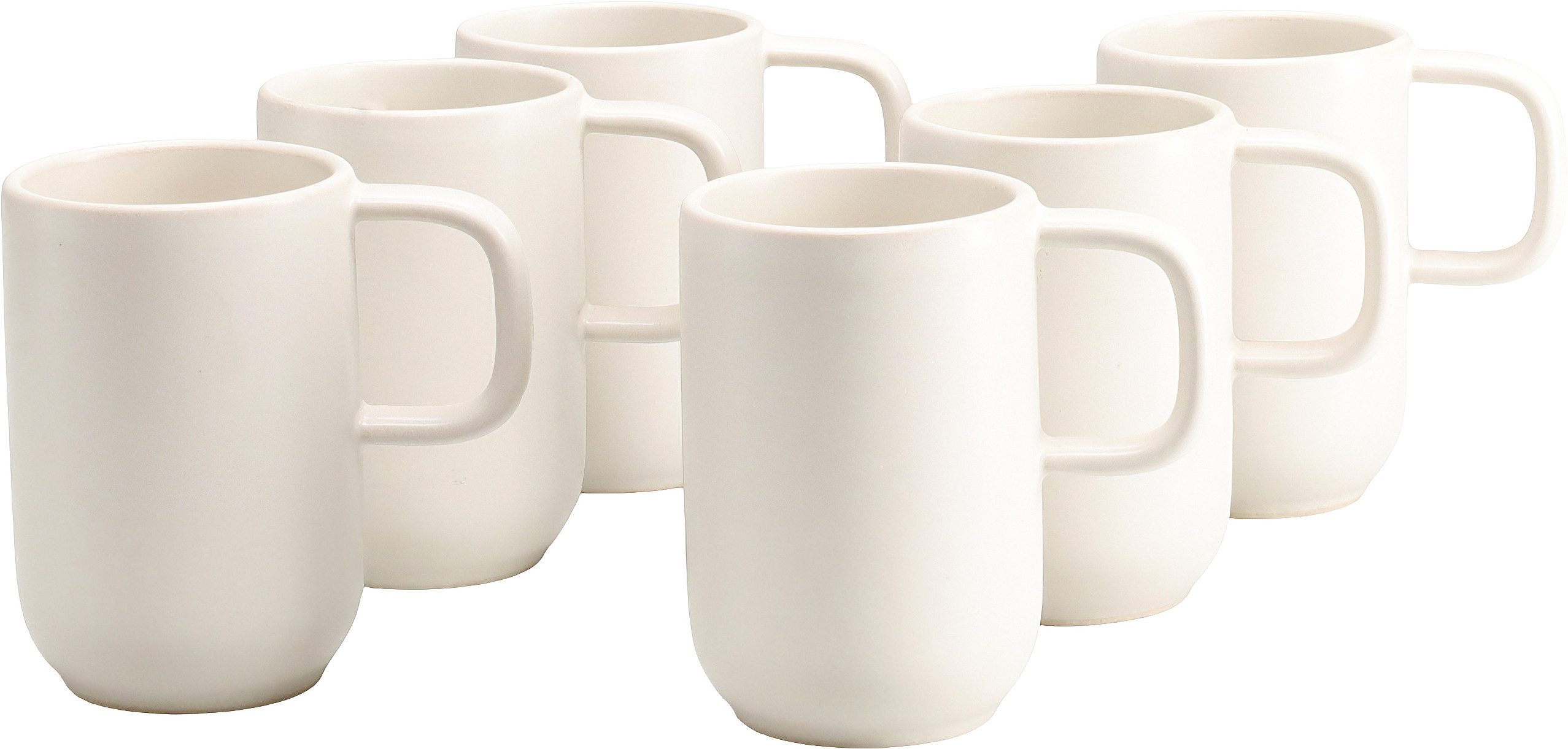 CreaTable Becher Uno, Kaffeebecher, Set 6-tlg., 6-tlg., Steinzeug, hochwertiges Steinzeug, seidenmatte Spezialglasur