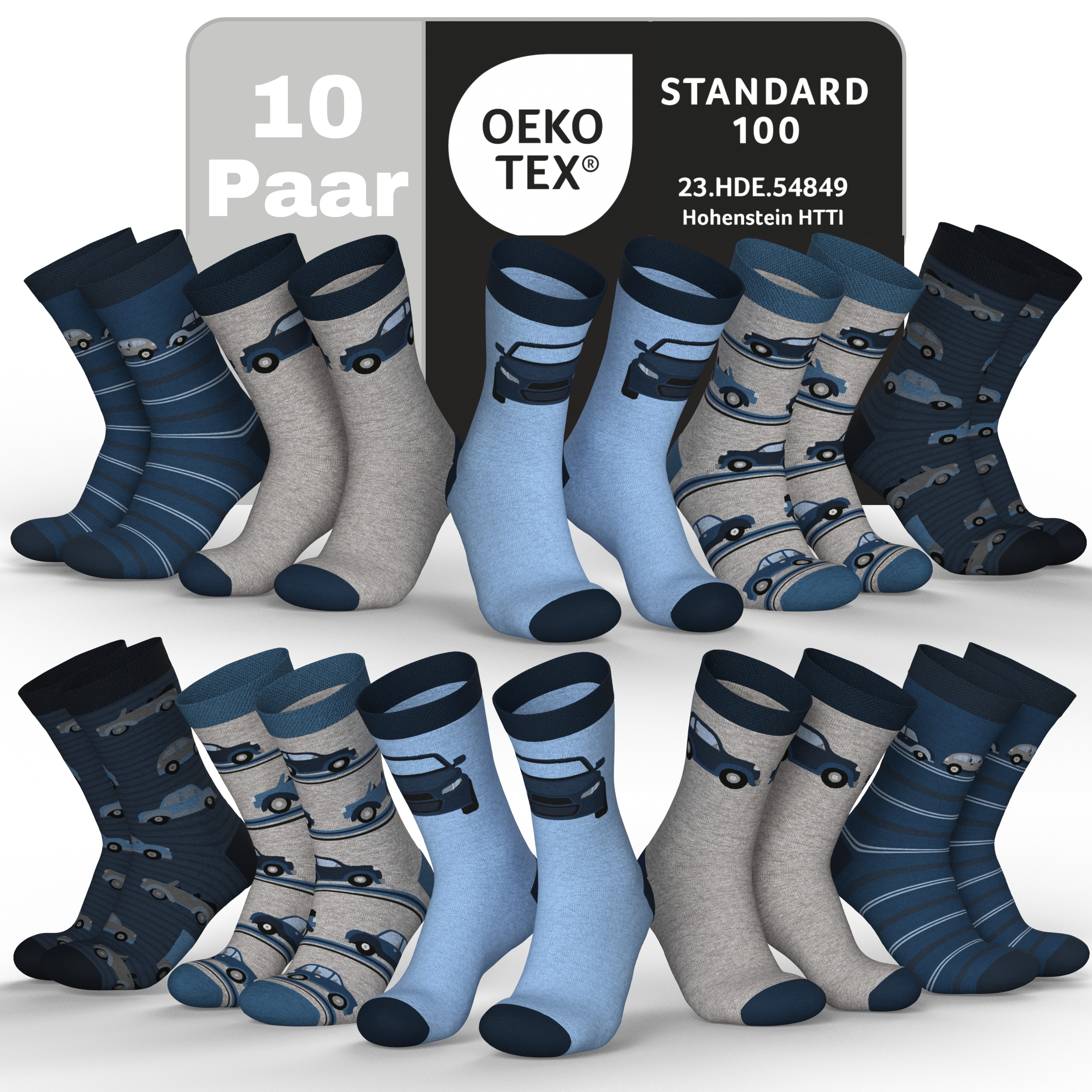 MEDOLY Socken für Kinder (10 Paar) Socken Mädchen & Jungen, aus 72% Baumwolle - ohne einschneidenden Bund