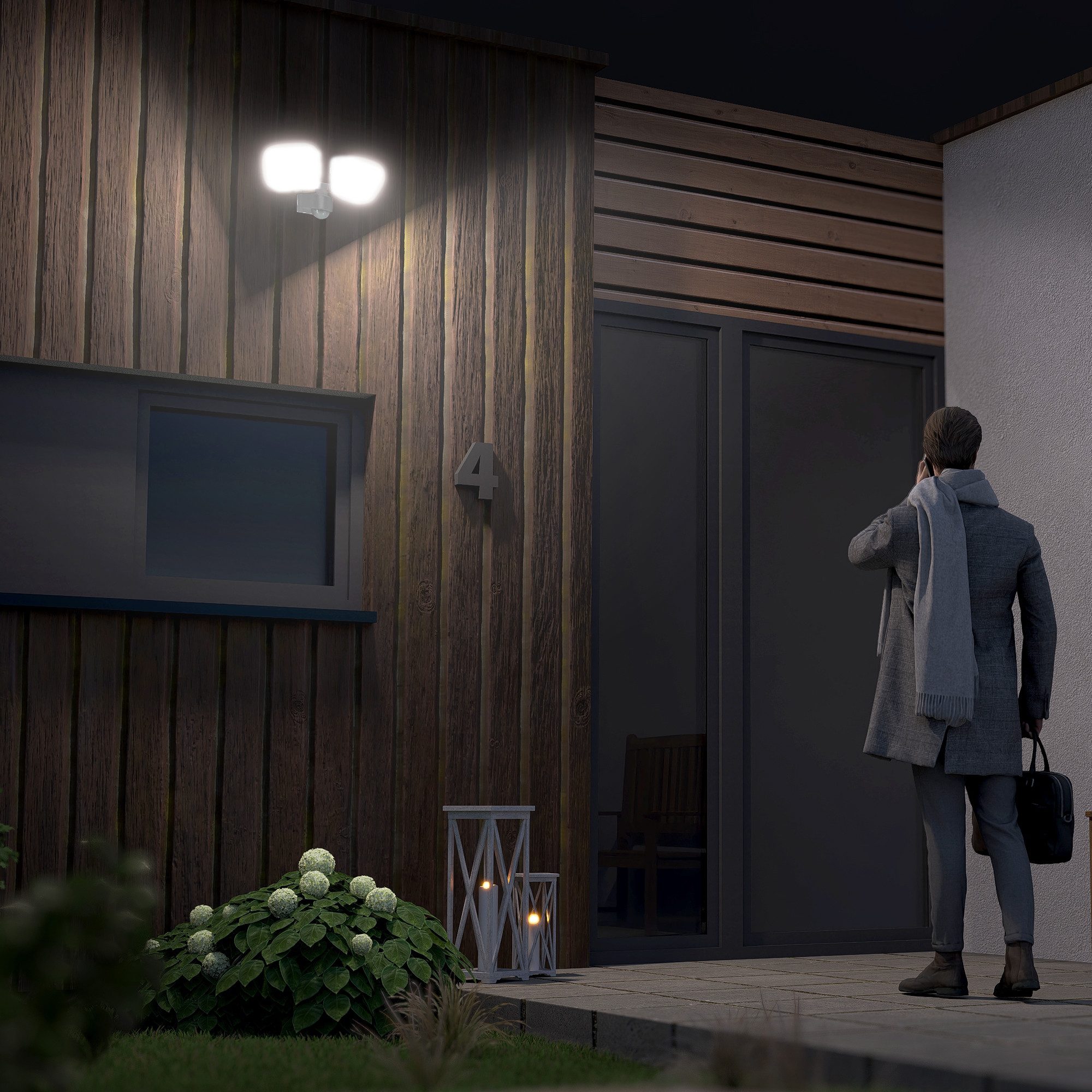 SSC-LUXon LED Außen-Wandleuchte NORSU weiße LED Außenleuchte Bewegungsmelde günstig online kaufen