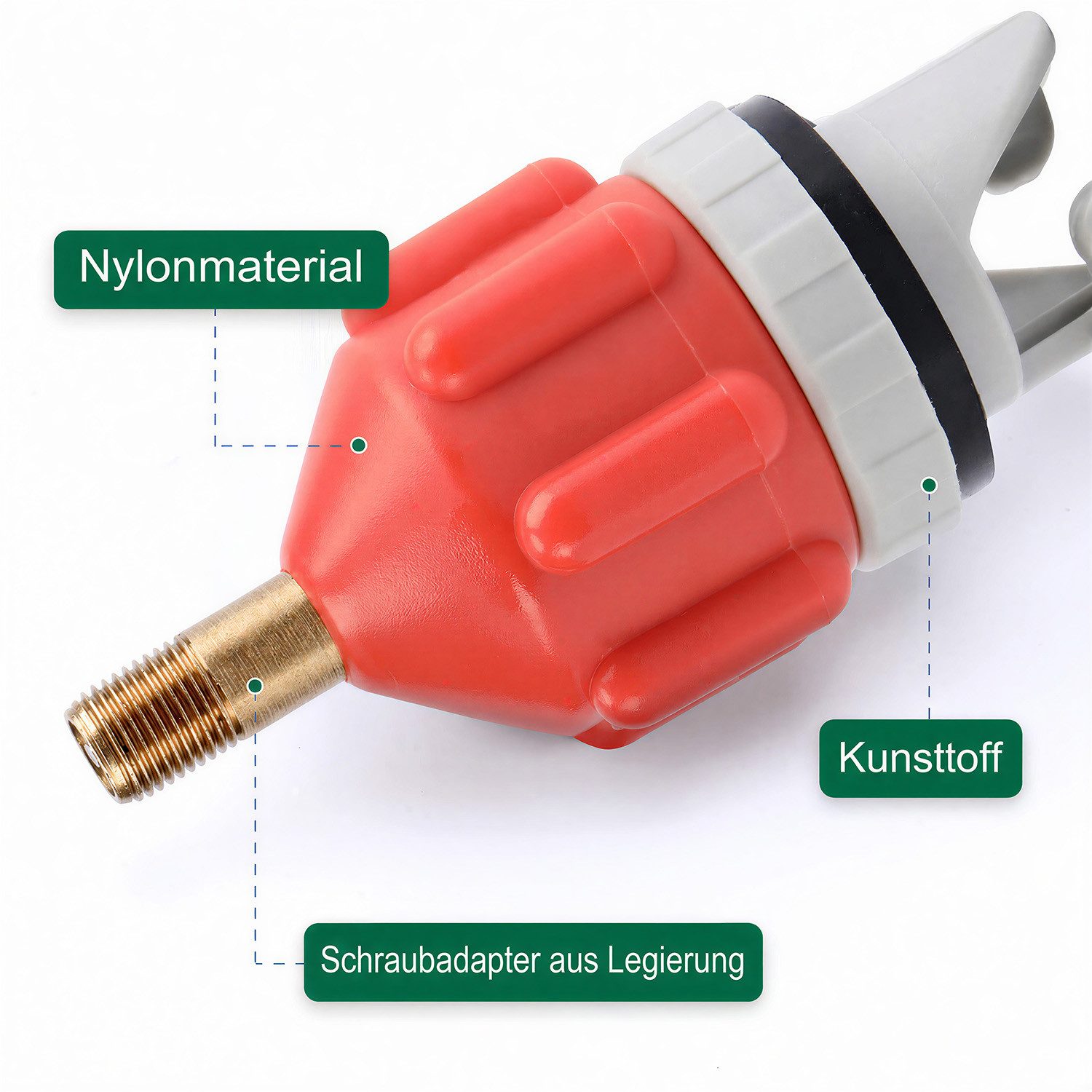 MOPUEA SUP-Pumpe Adapter für Schlauchboote Kompressor Luft Ventiladapter (Adapter Konventionelle Aufblasbares Boot Luftpumpe Luftventiladapter, 1-tlg), Konverter Pumpkopf Anschluss für Kajak Stand Up Paddle Board