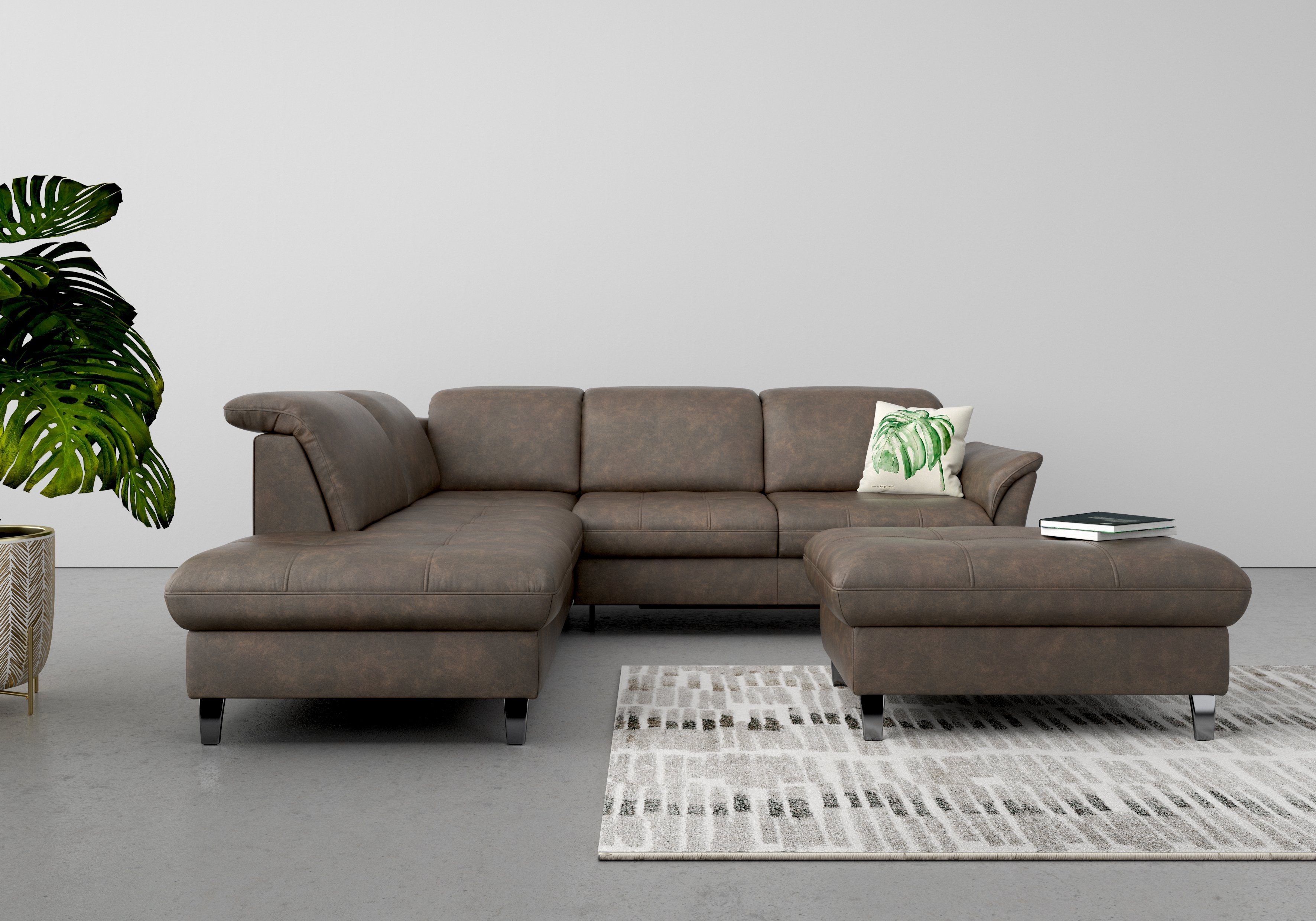sit&more Ecksofa "Maggiore L-Form" wahlweise mit Kopfteilverstellung, Bettf günstig online kaufen