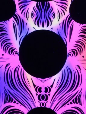 Wandteppich Schwarzlicht Segel Drache S "Magnetic Field Lines Holes" 0,55x1,10m, PSYWORK, UV-aktiv, leuchtet unter Schwarzlicht
