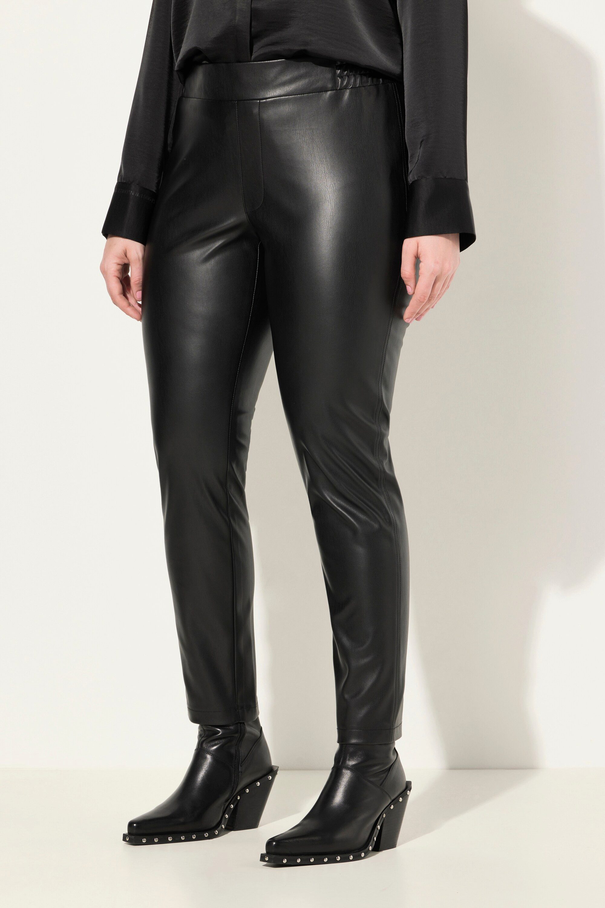 Ulla Popken Funktionshose Lederoptik-Hose Kunstleder Slim günstig online kaufen