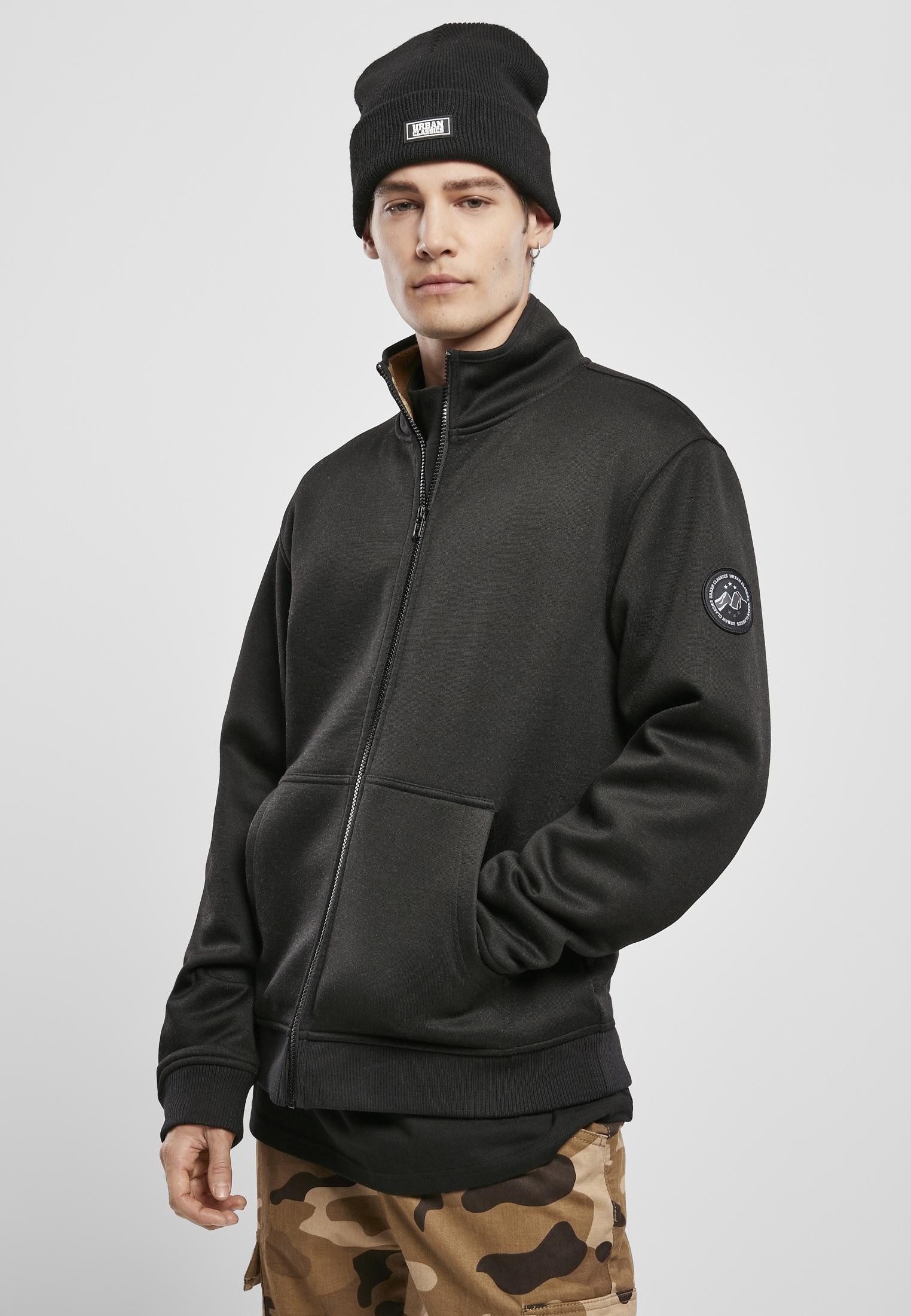 URBAN CLASSICS Outdoorjacke Teddy Bonded Zip Jacket Herrenjacke