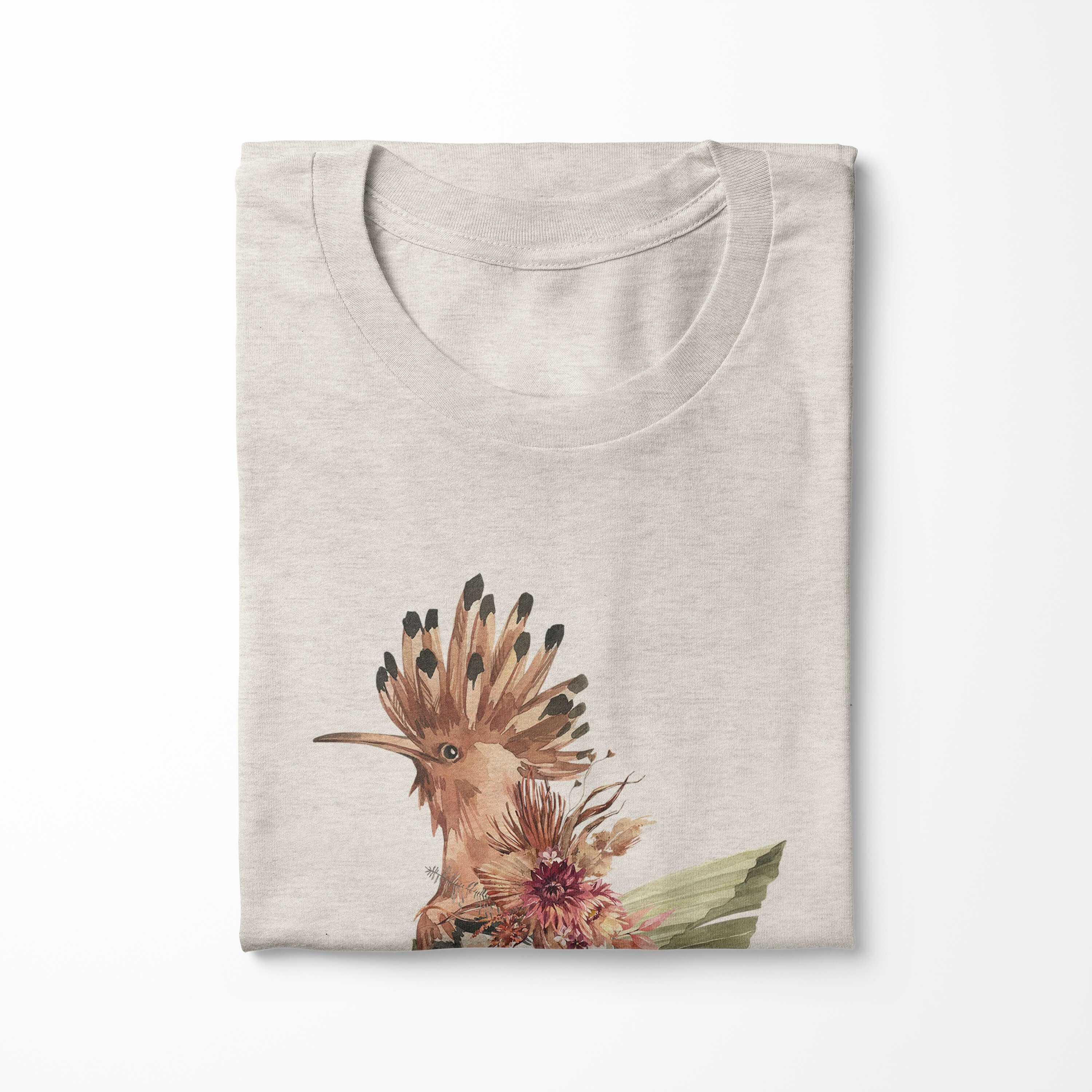 T-Shirt Organic Wiedehopf Bio-Baumwolle Sinus Herren Aquarell (1-tlg) Nachhaltig Farbe Art Motiv Vogel Ökomode T-Shirt Shirt