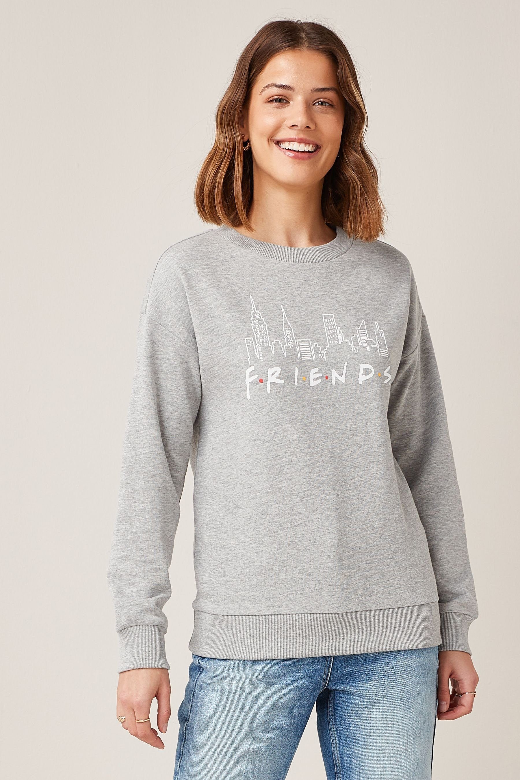 Next Sweatshirt (1-tlg) Grey Friends