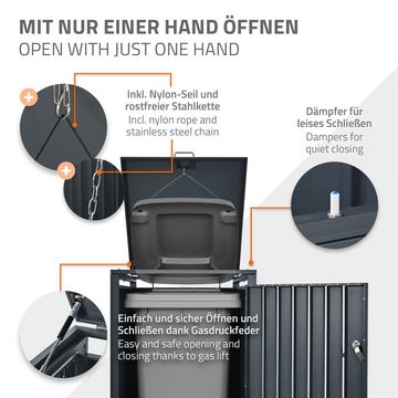 ML-DESIGN Mülltonnenbox Mülltonnenverkleidung Müllbox Mülltonnecontainer Mülltonnenabdeckung, Anthrazit-Eichenoptik 240L 68x80x1163cm Stahl wetterfest abschließbar