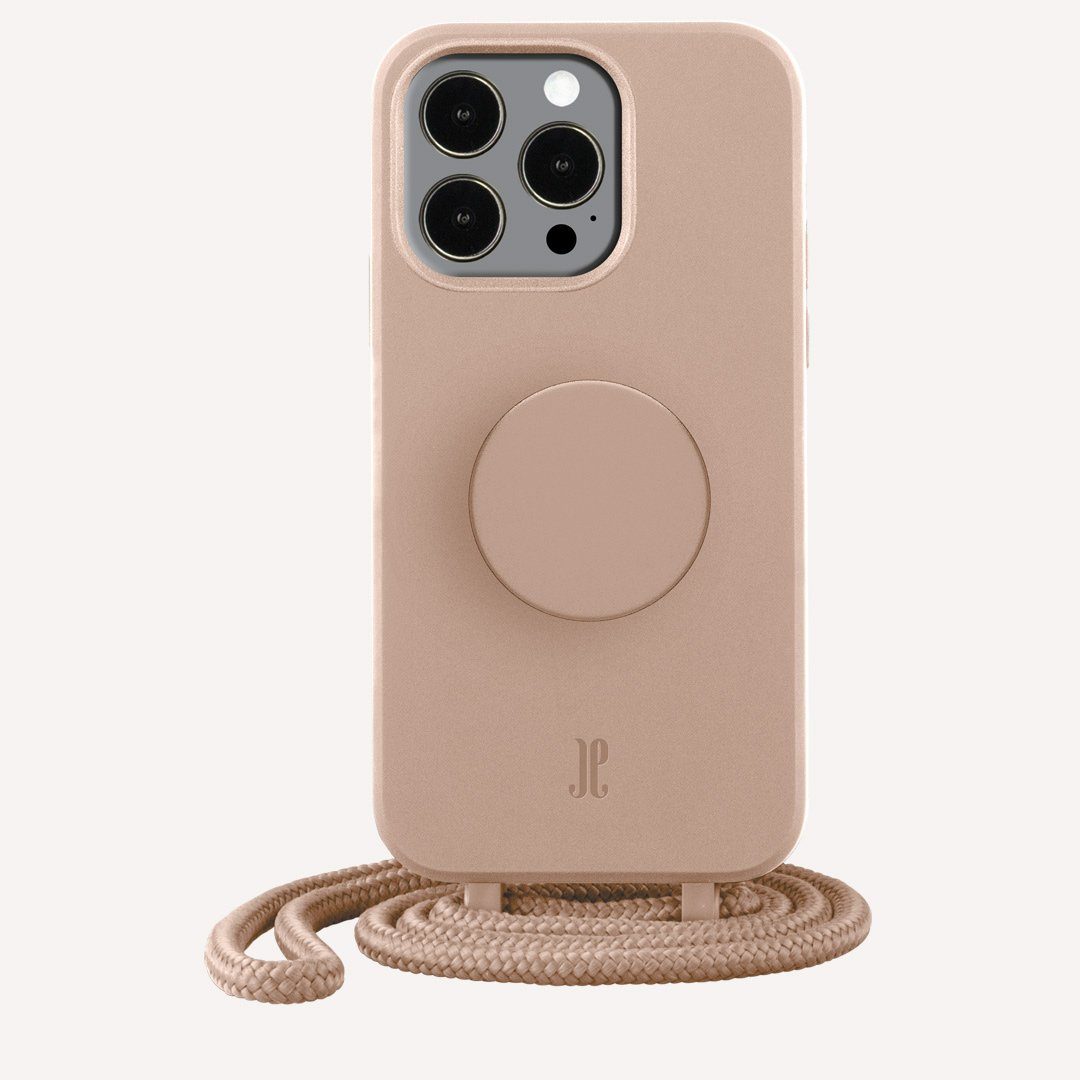 Just Elegance Handyhülle für iPhone 13 Pro Max Schutzhülle mit integriertem PopSockets, Kordel, Phone Case für das iPhone 13 Pro Max
