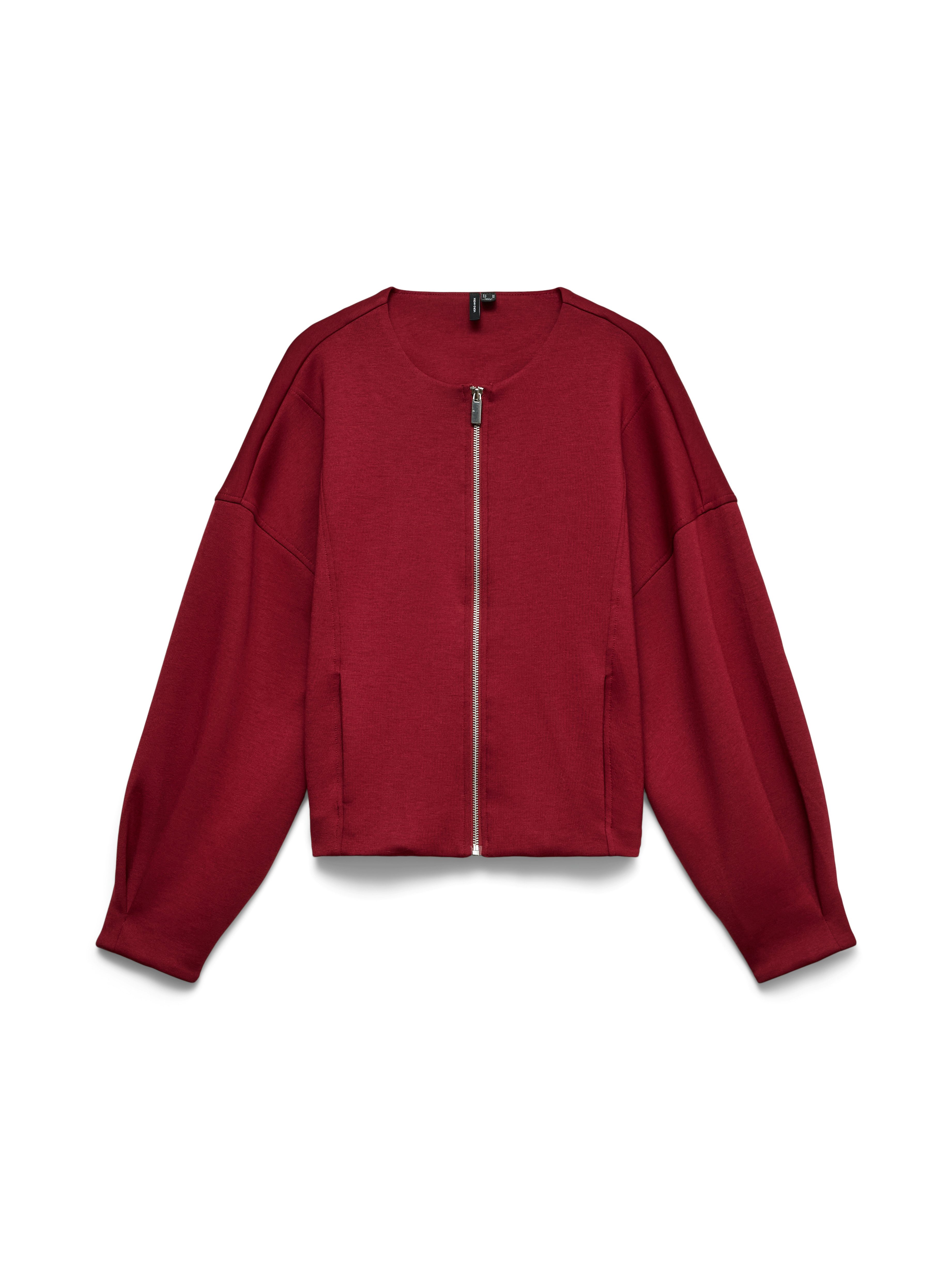 Vero Moda Kurzjacke VMUMA LS O-NECK ZIP BOMBER JRS Materialmix, loose fit