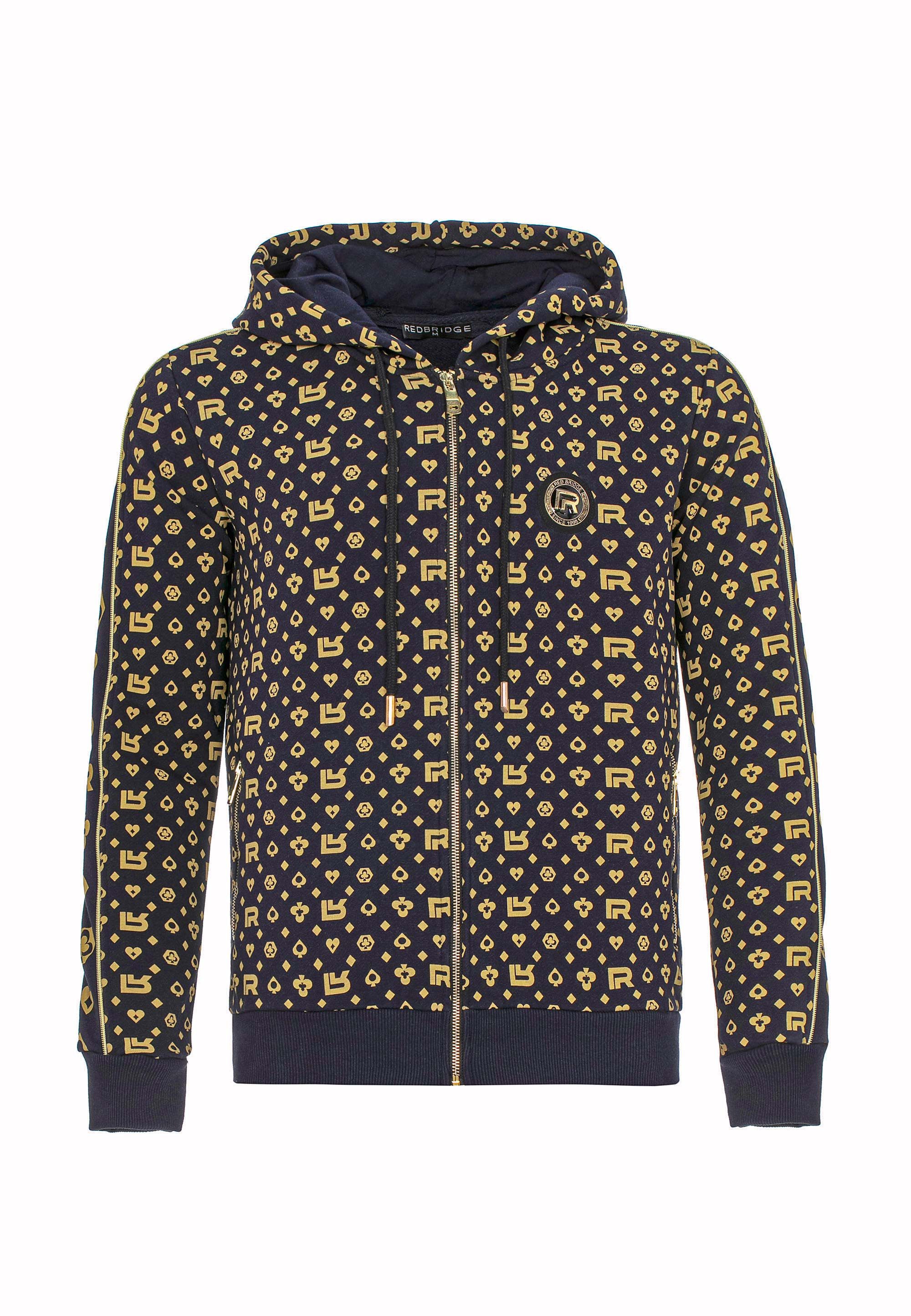 RedBridge Kapuzensweatjacke Sweat Kapuzenjacke Reißverschluss Allover günstig online kaufen