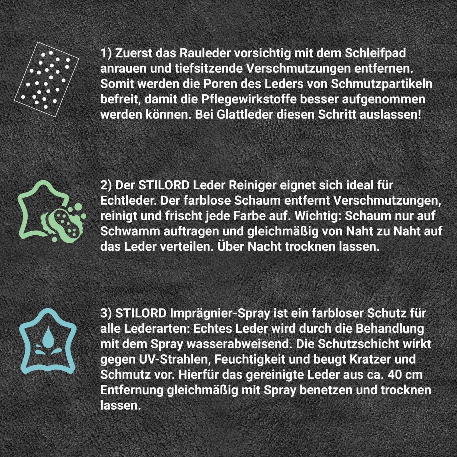 STILORD Geldbörse Lederpflege Set für Reinigung und Imprägnierung