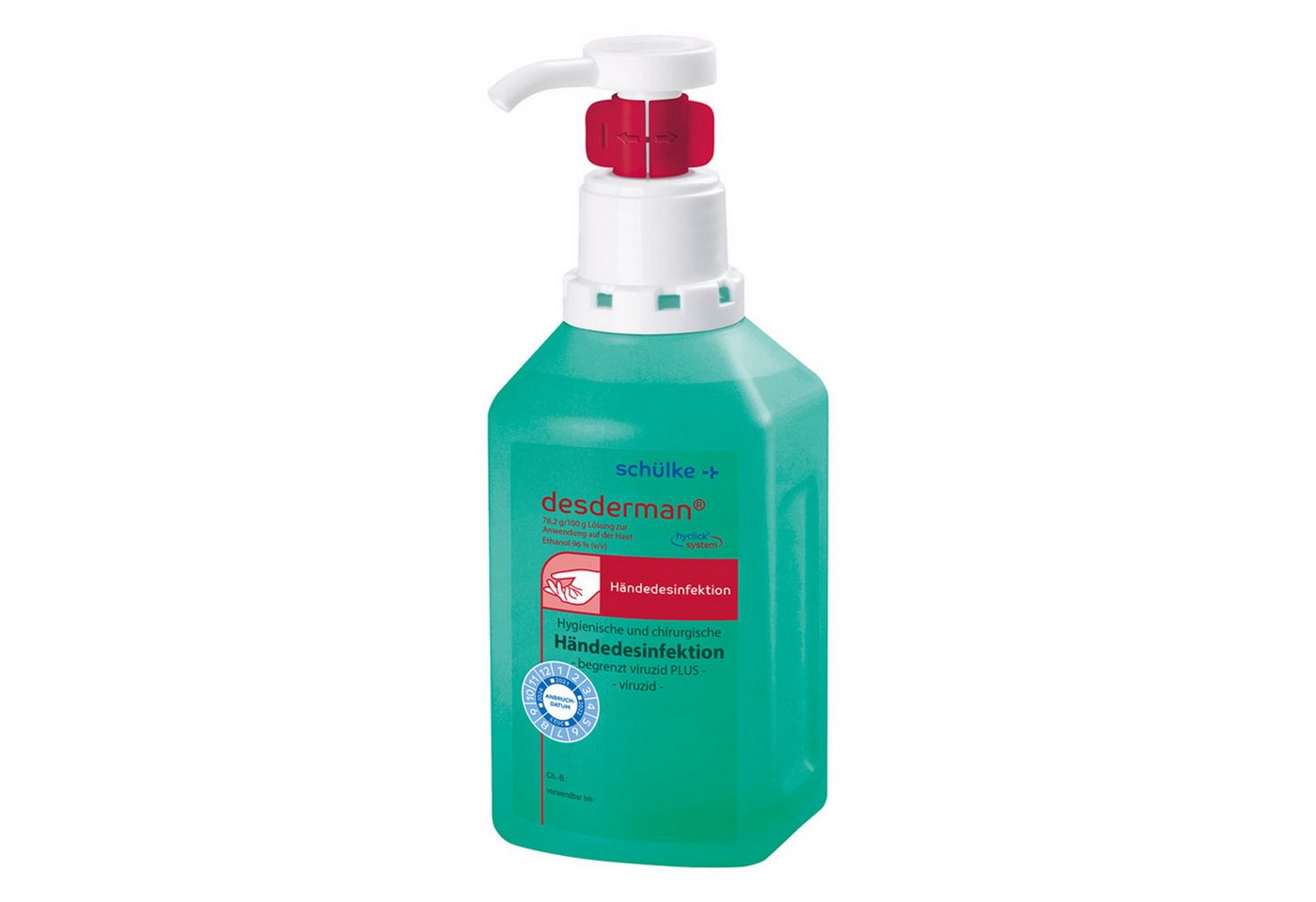 SCHÜLKE & MAYR GmbH Schülke Desderman Hyclick Händedesinfektion 500 ml Hand-Desinfektionsmittel (Einzelartikel, [1-St. 1 Verpackung à 500 ml)