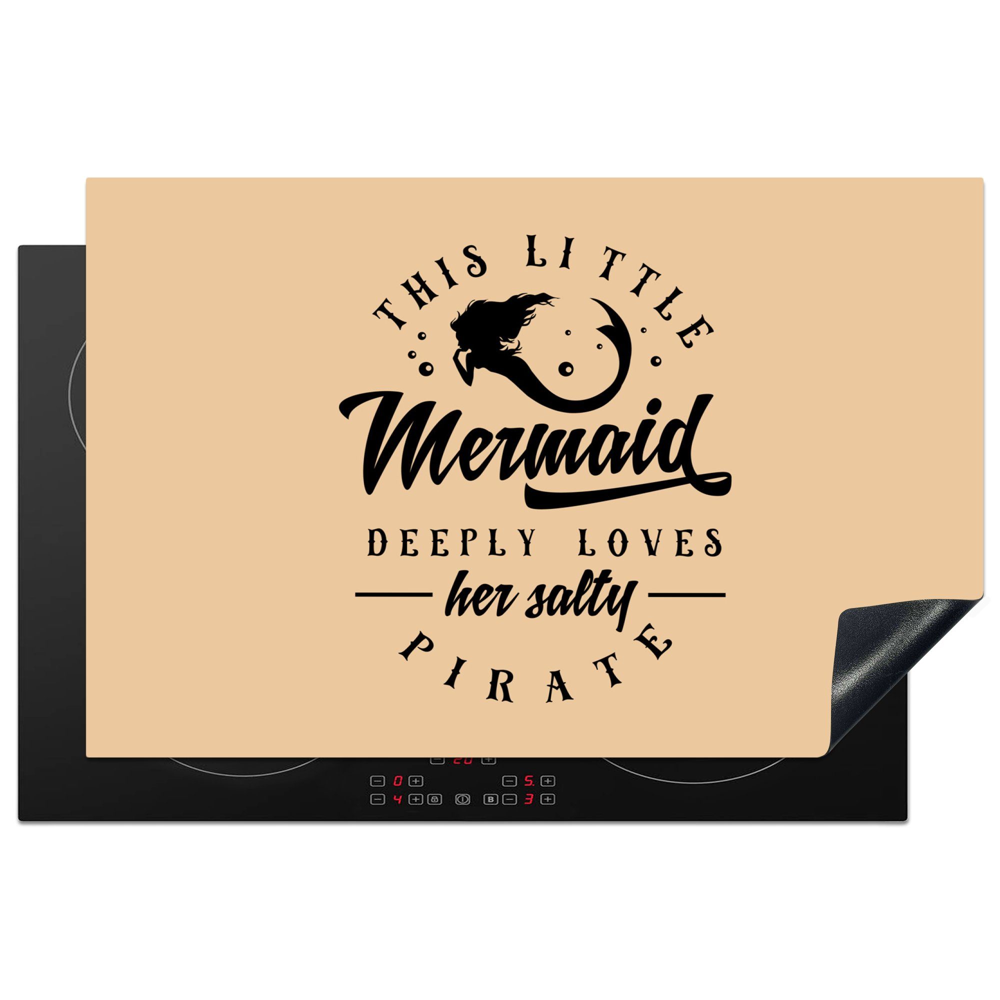 Meer, Meerjungfrau Herdblende-/Abdeckplatte küche, - - Schutz Vinyl, MuchoWow für cm, Ceranfeldabdeckung tlg), die Sprichwörter (1 81x52 Induktionskochfeld