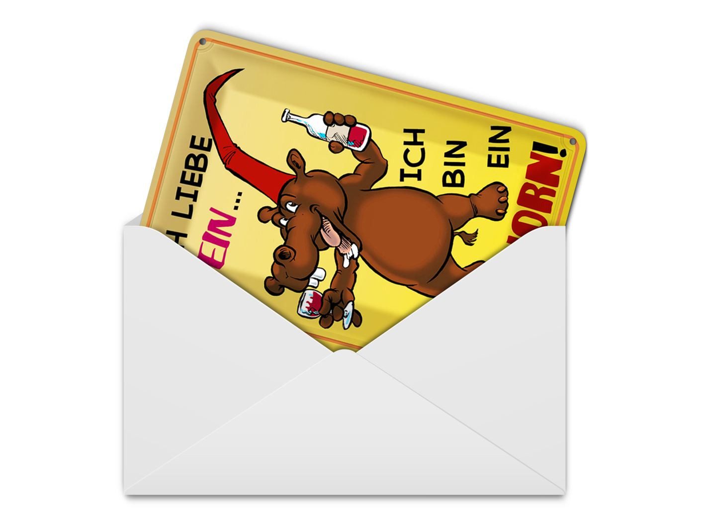 Femer GmbH Postkarte Alkohol 10x14 cm liebe Wein bin ein Weinhorn, unfrankiert