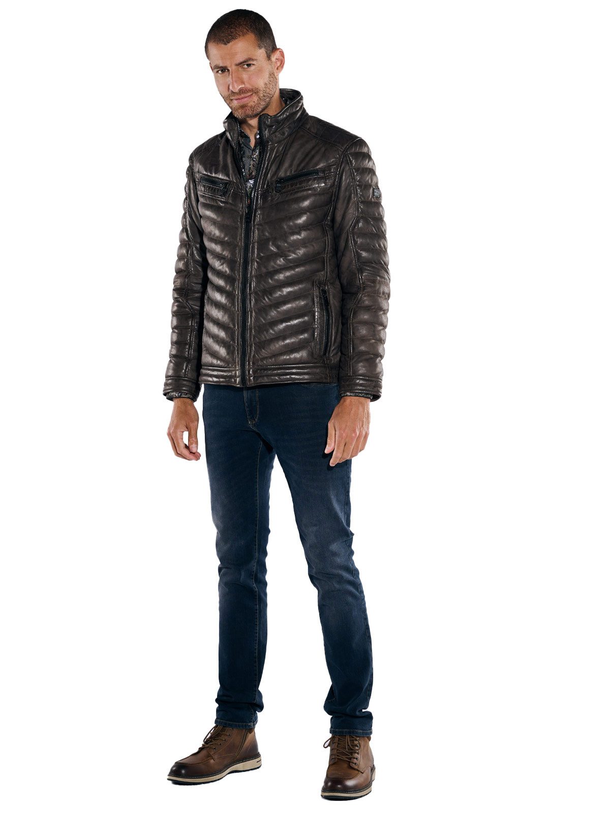 Engbers Lederjacke Herren Lederjacke regular, Dunkelbraun