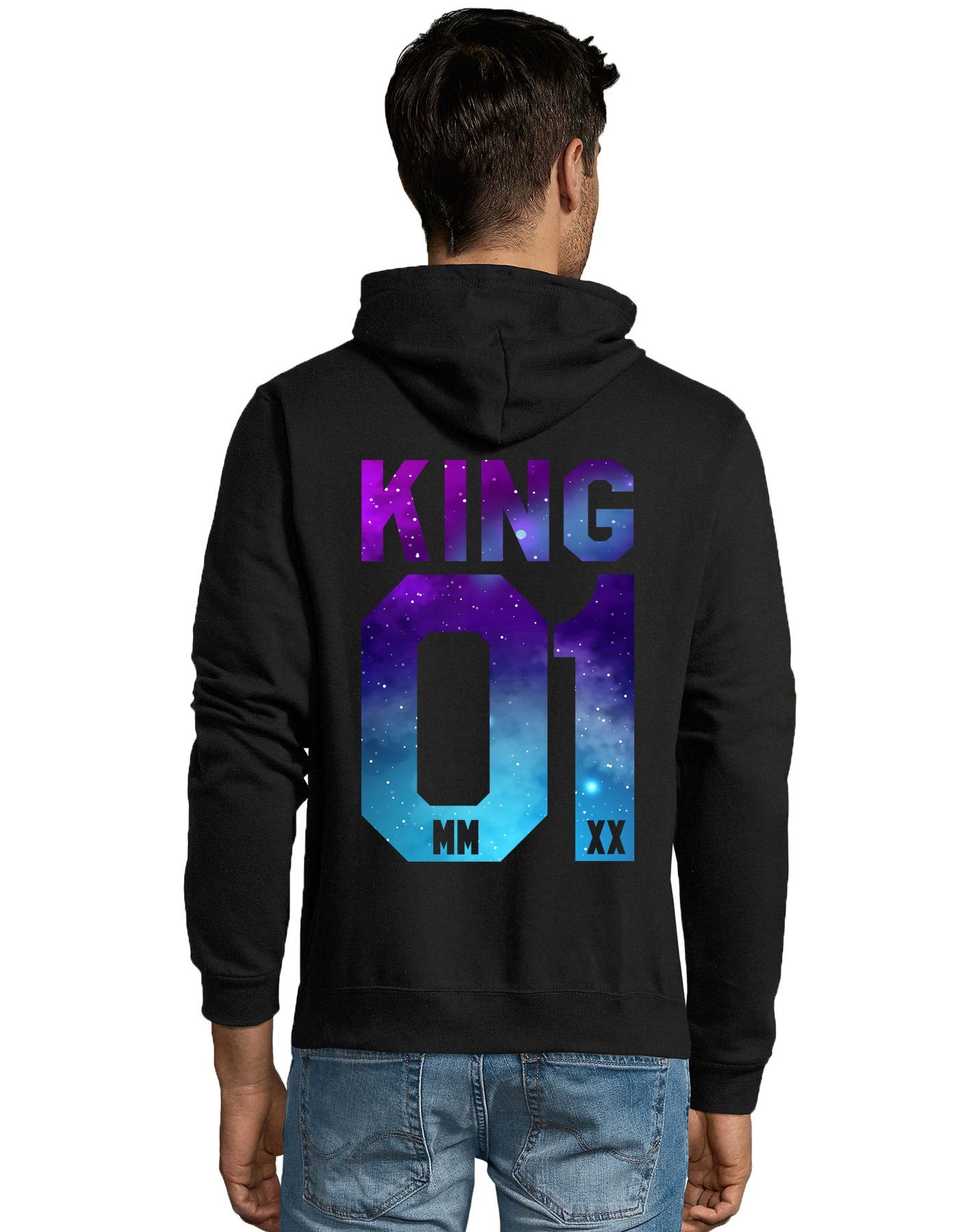 Blondie & Brownie Hoodie Unisex Paar Pärchen Пуловери King Queen Valentin Bff Friends Mit Kapuze, Kängurutaschen