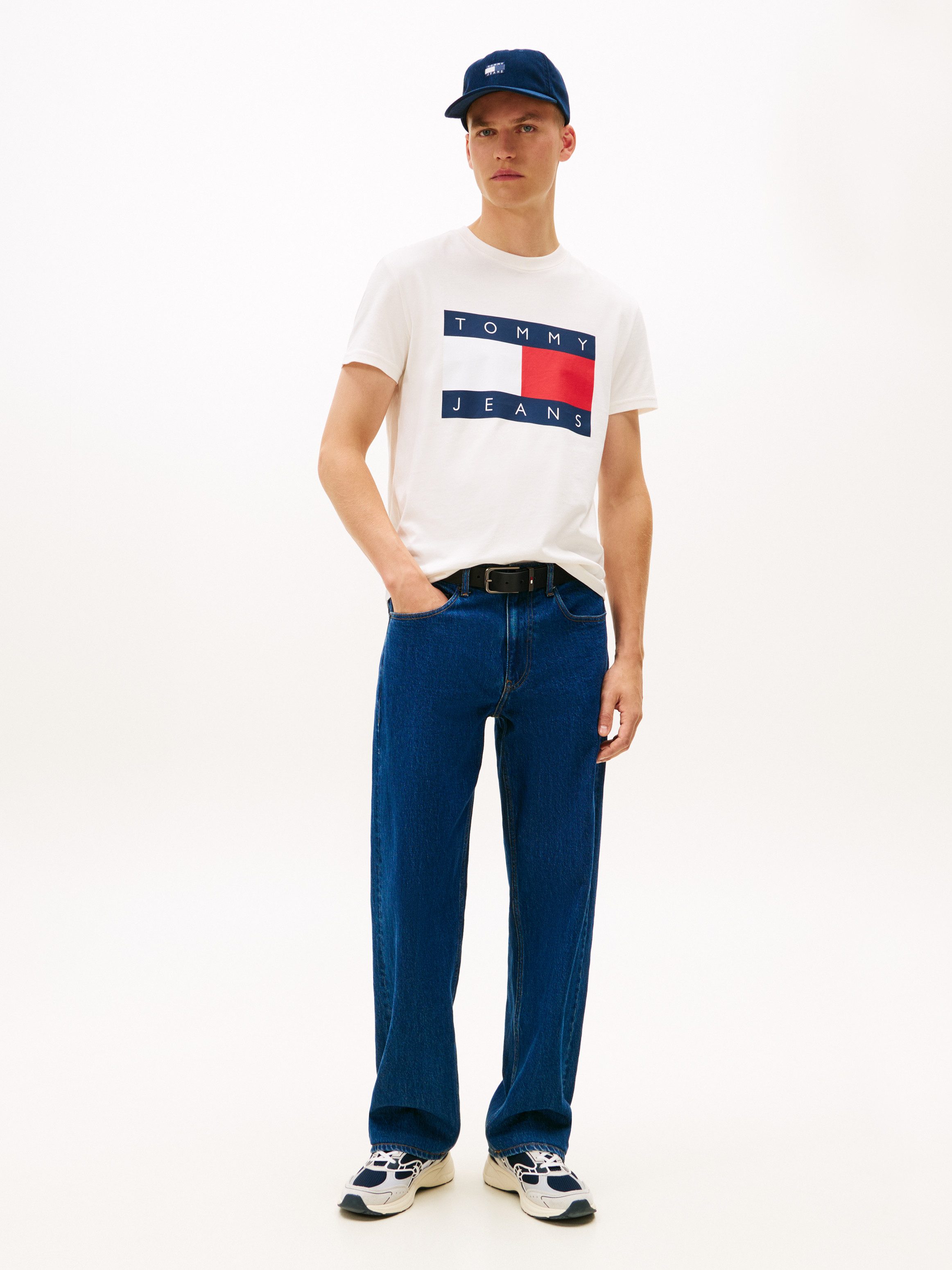 Tommy Jeans T-Shirt Rundhalsausschnitt, Regular Fit, Logo-Druck