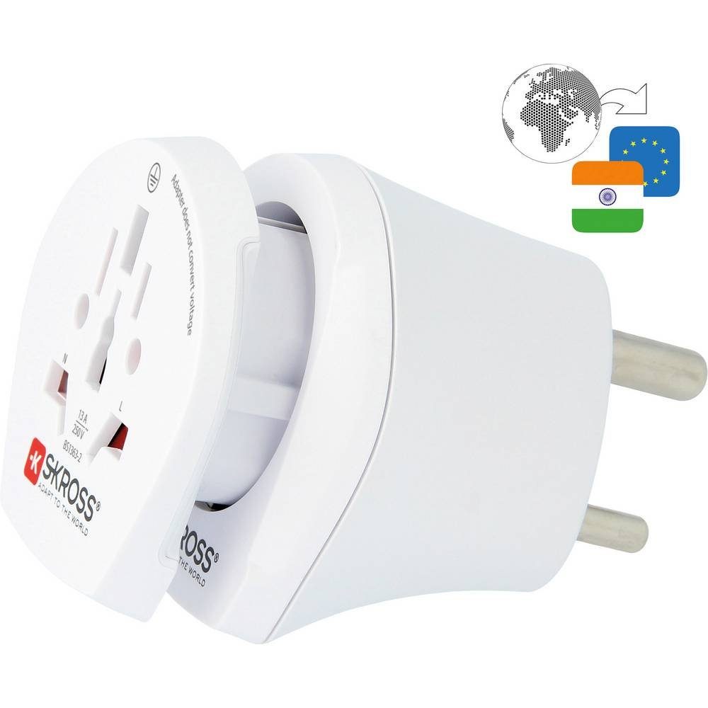 Reiseadapter World & EU to India Reiseadapter