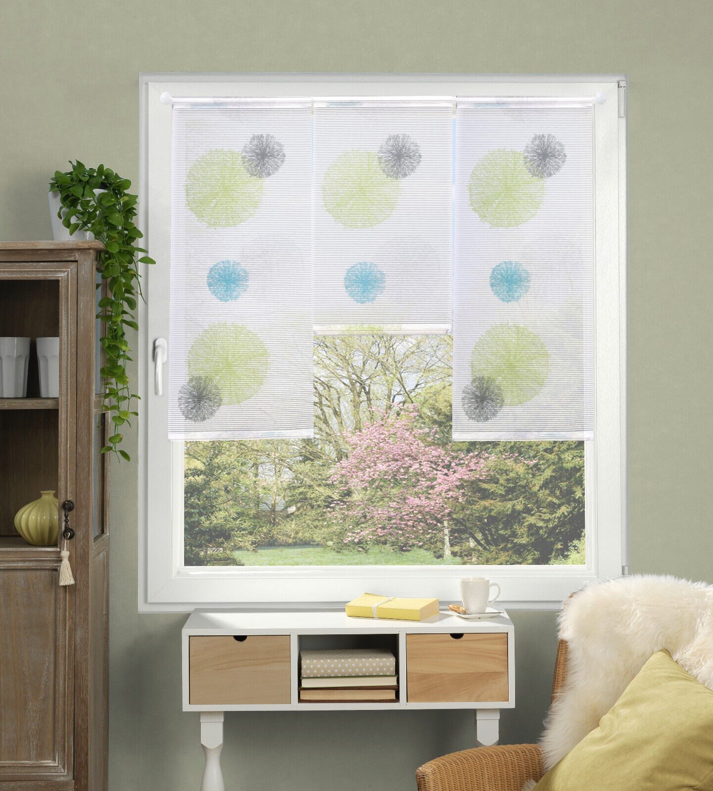 Clever-Kauf-24 Scheibengardine 3-teiliges Mini Flächenvorhang Set Rawlins g günstig online kaufen