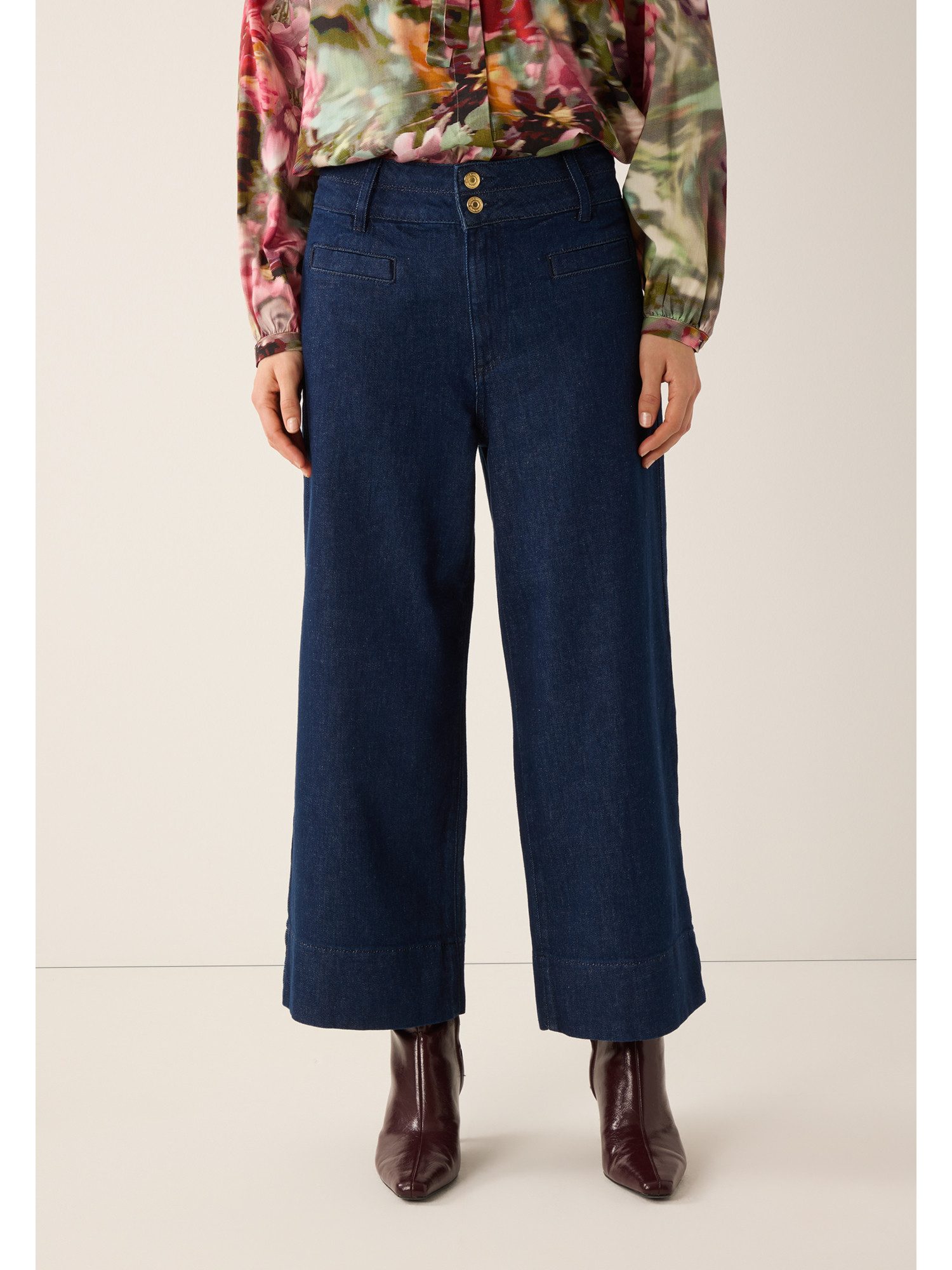 MORE&MORE Regular-fit-Jeans High Waist Jeans-Culotte