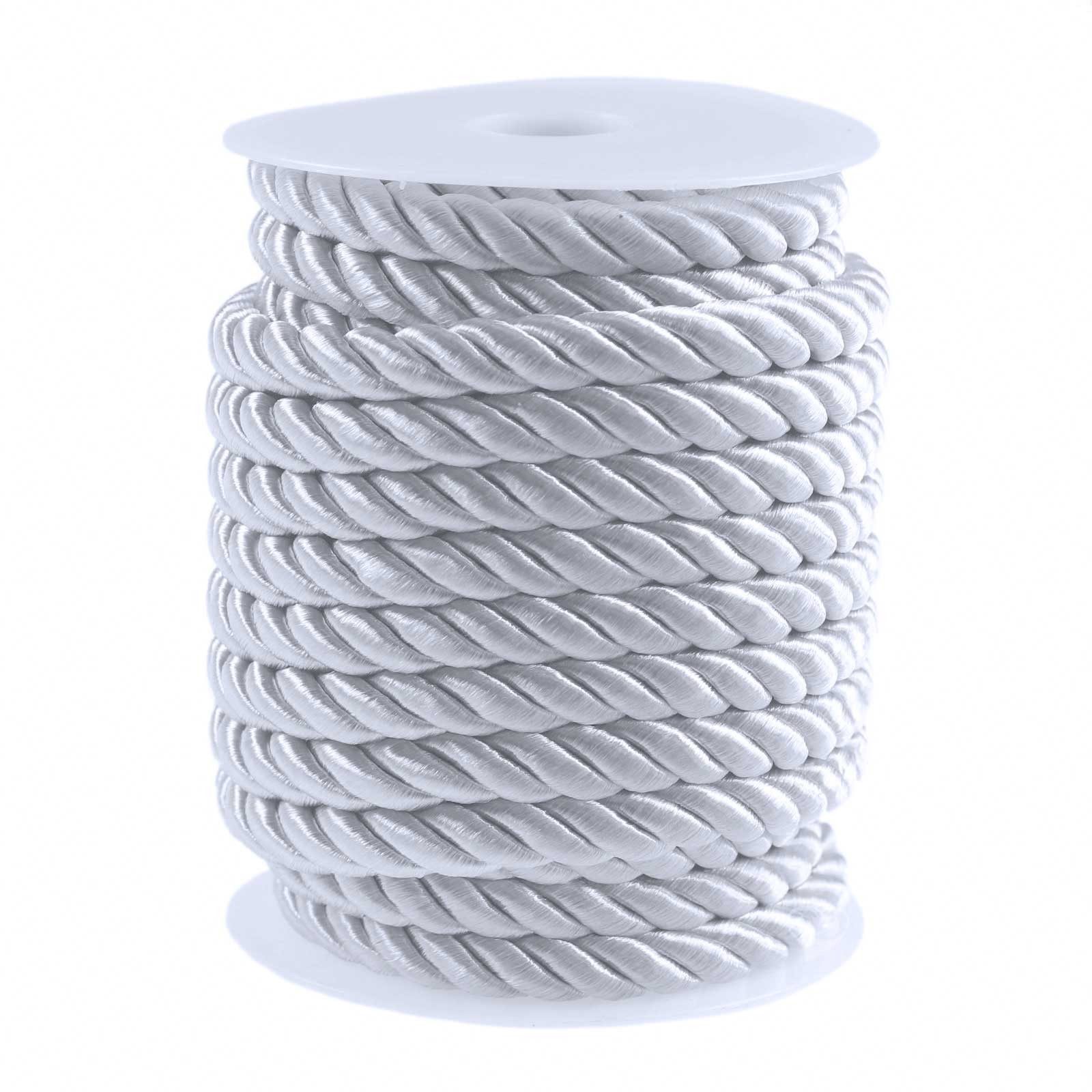 maDDma Seil 10m Kordelschnur glänzend gedreht ca. 8-10 mm, weiß