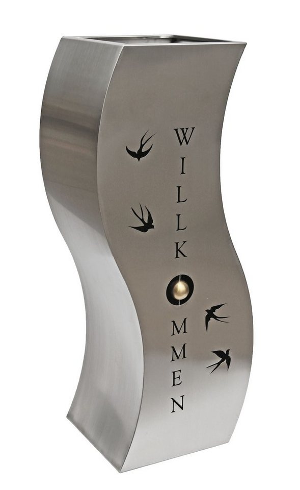 Thumbnail - Garden Pleasure Pflanzkübel (1 St), Edelstahl Pflanzsäule Schwalbe Pflanzschale Metall Dekoration silber