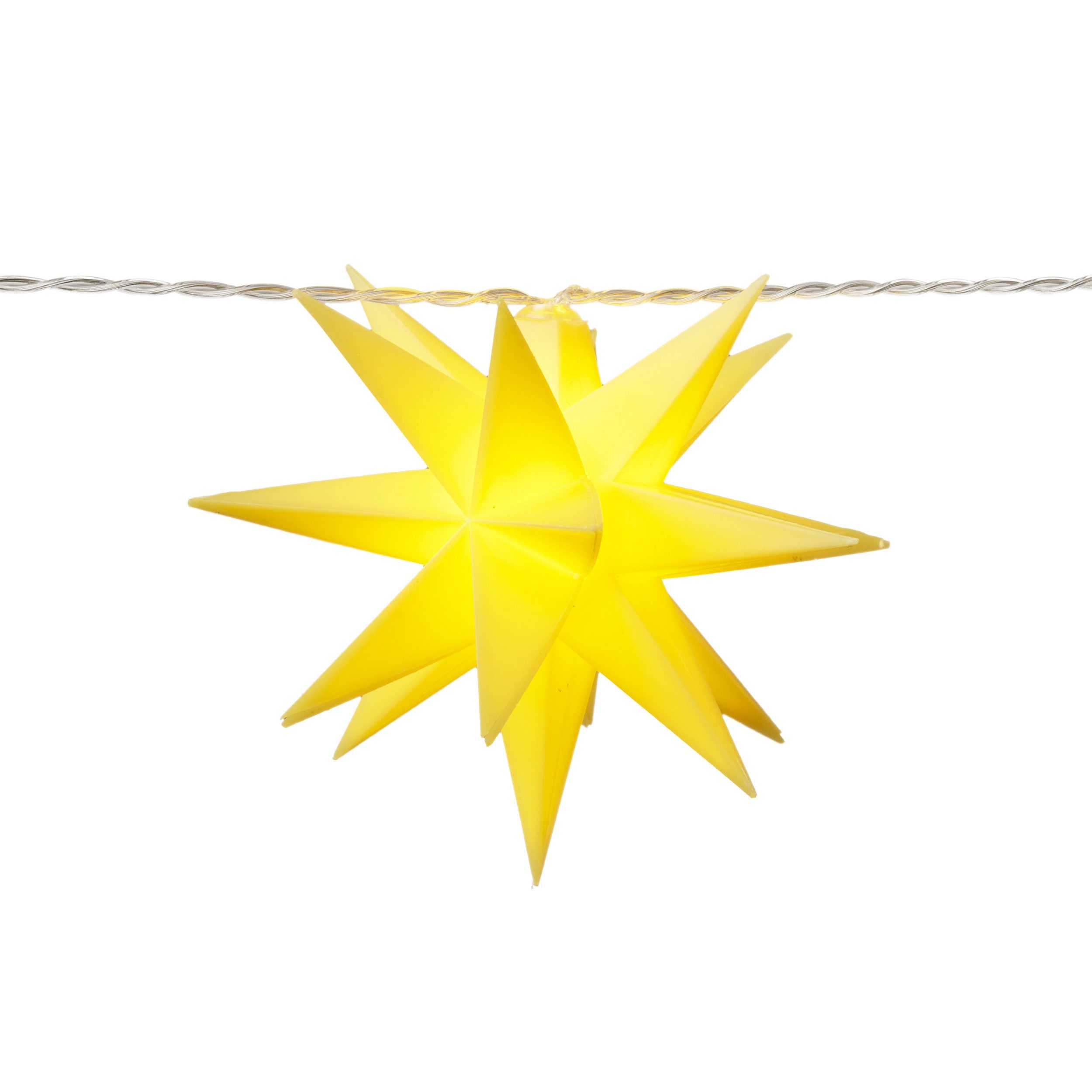 BONETTI LED-Lichterkette 10er Stern-Lichterkette mit warm-weißer LED Beleuchtung, batteriebetrieben, für Innen und Außen, Gesamtlänge ca. 415 cm